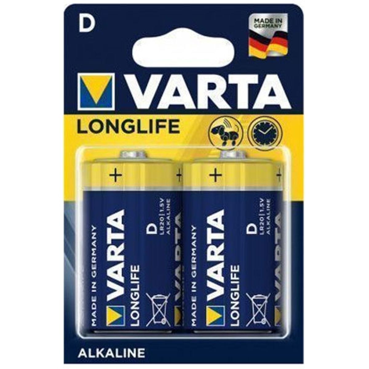 Varta Longlife D Batterier - 2 stk