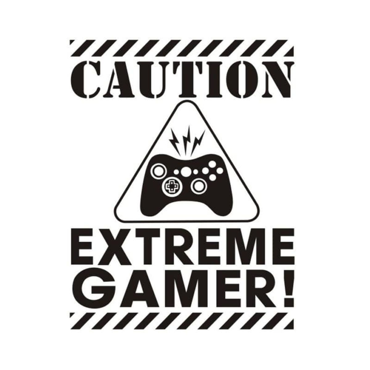 Sej Gamer wallsticker. Caution - Extreme Gamer! 54x42cm.