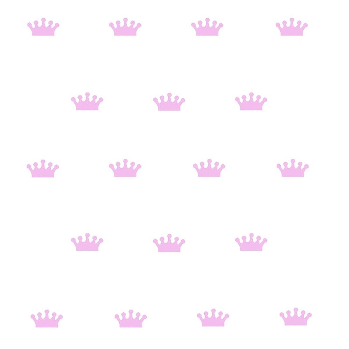 Royal wallsticker med prinsessekroner / kongekroner. 18 stk. Pink