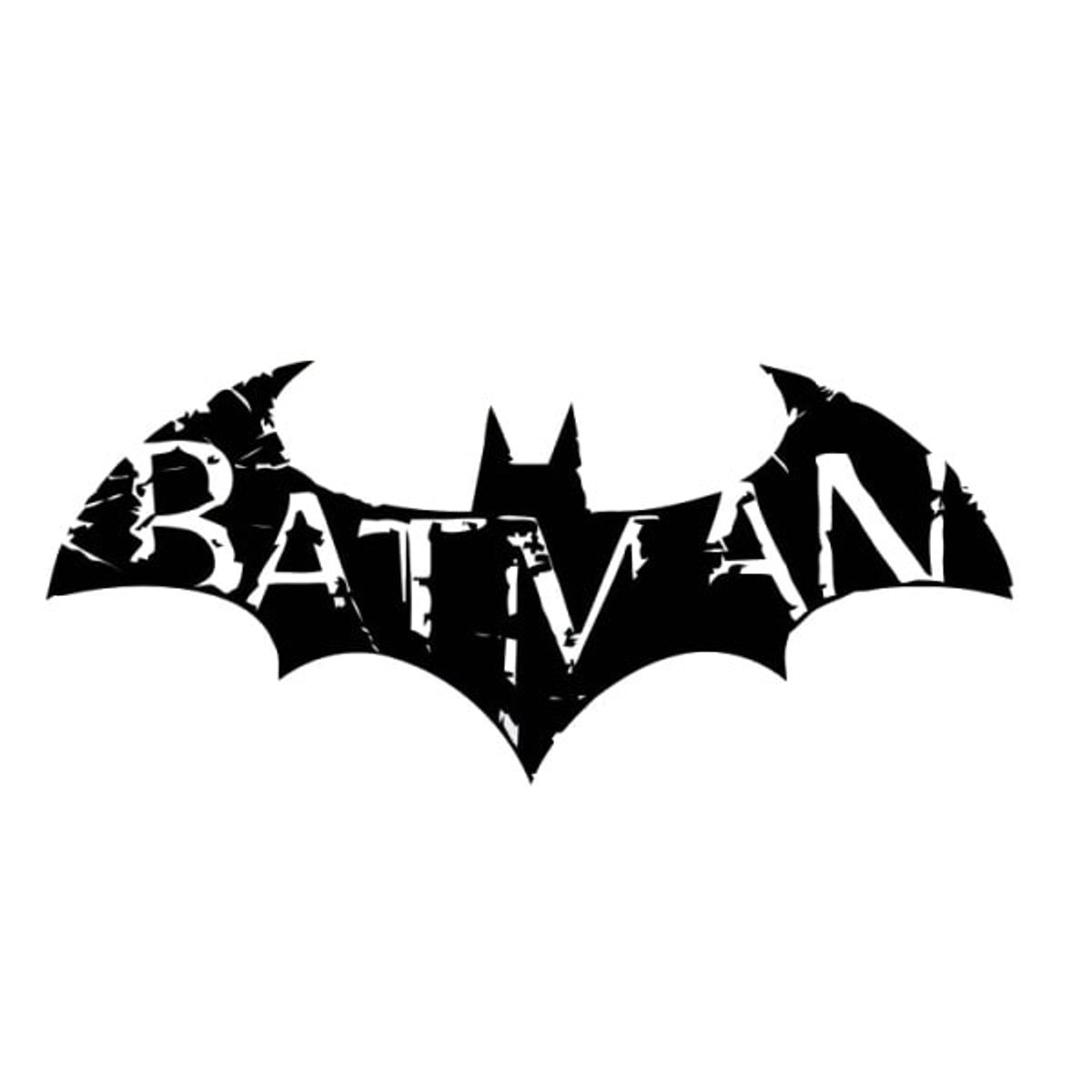 Rustikt Batman logo. Flot Batman wallsticker til væggen. 57x25cm