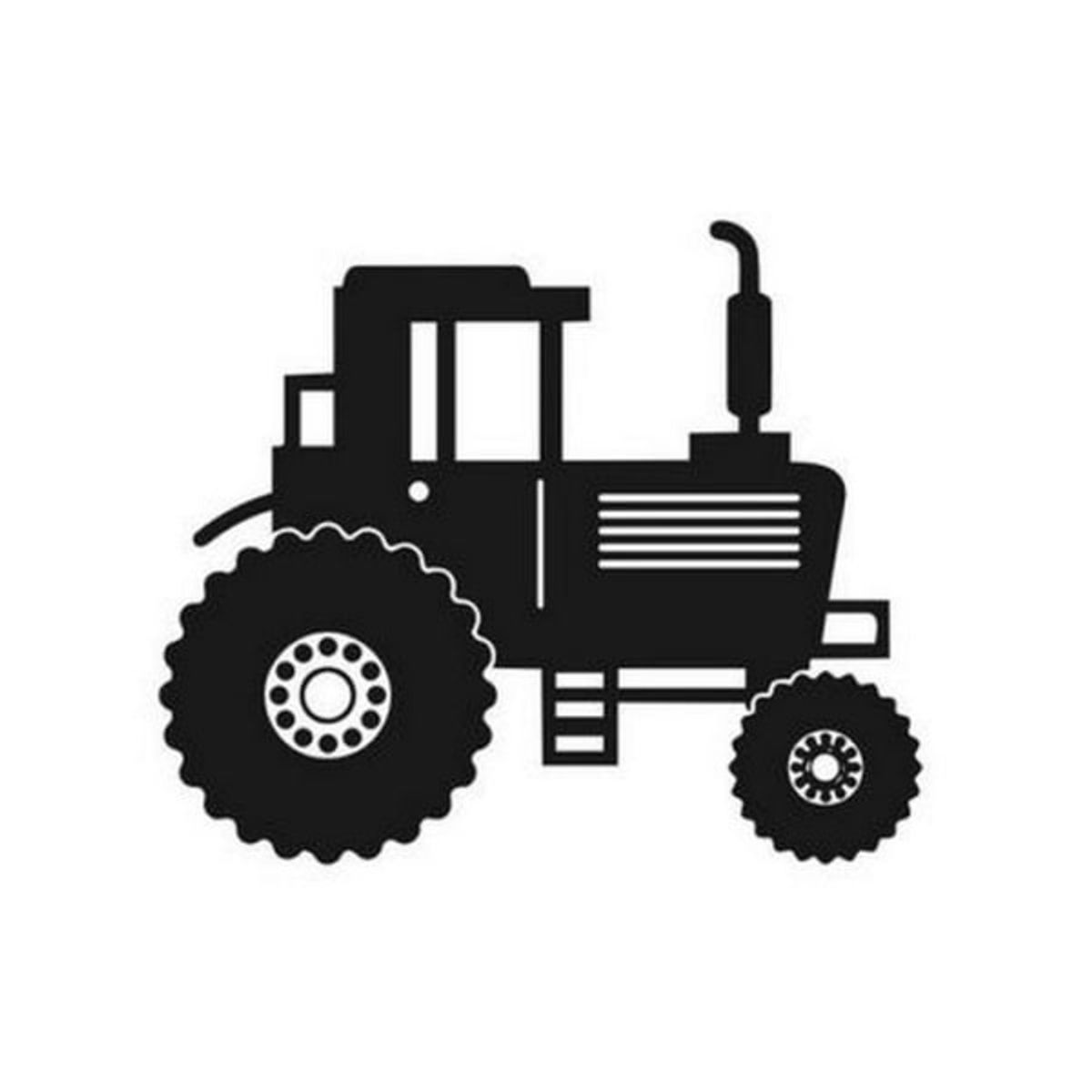 Flot traktor wallsticker til børneværelset. Traktor i silhuet.