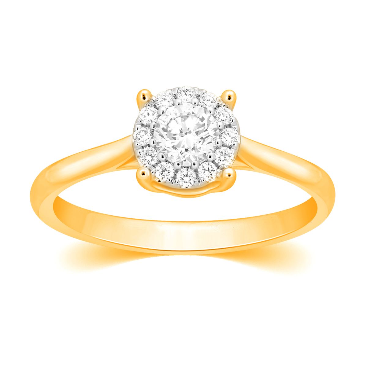 HALO Flower ring i 18 kt. guld- eller hvidguld, 0.34 ct - 55