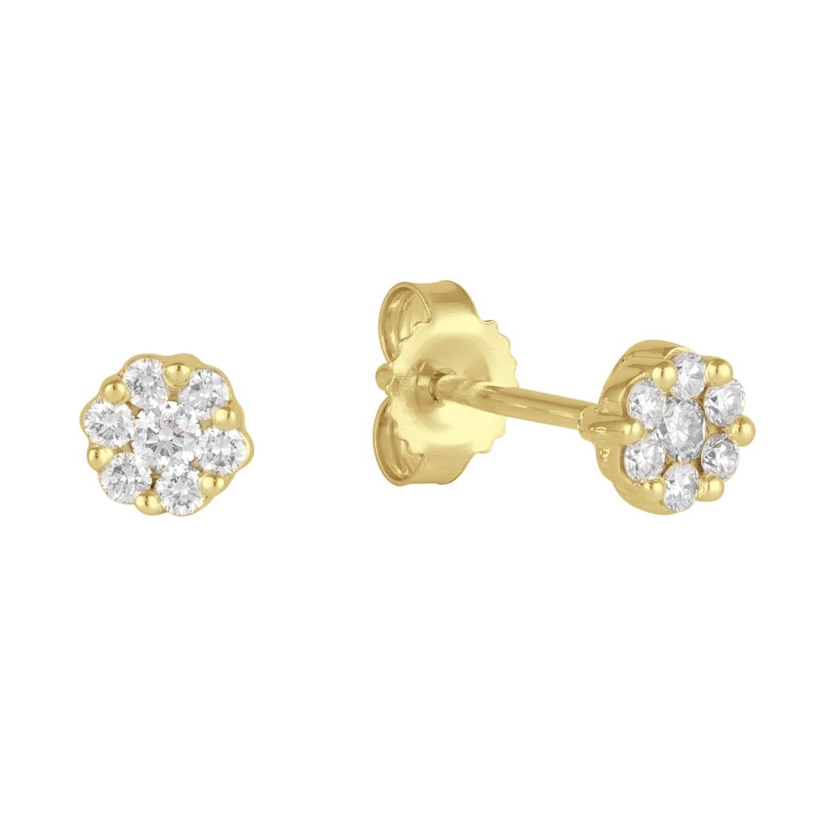 "Simple Flower" Diamantørestikkere i 14 kt. Guld-eller hvidguld, 0.50 ct. diamanter