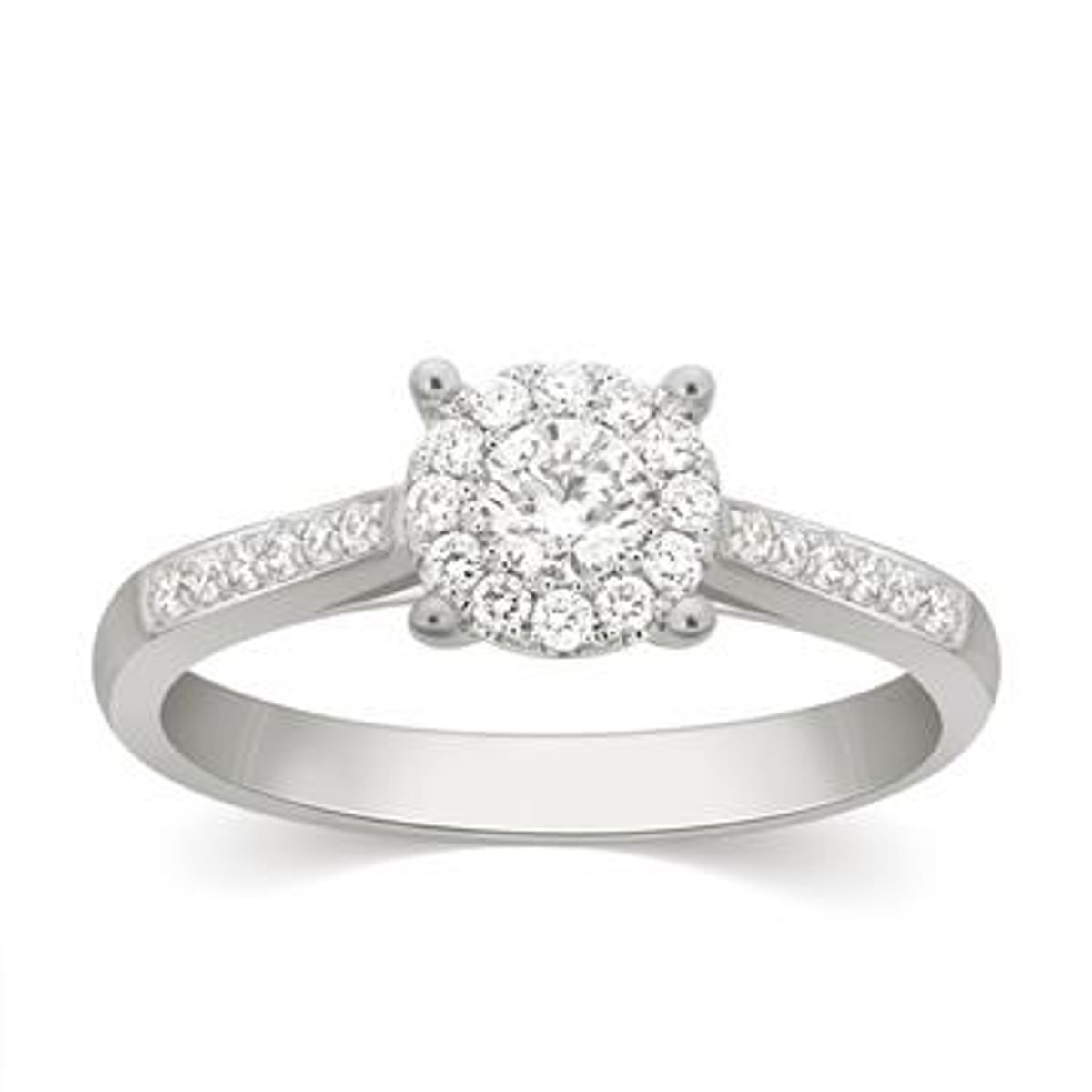 Flower diamantring i 18 kt. guld- eller hvidguld, 0.48 ct diamanter - 56