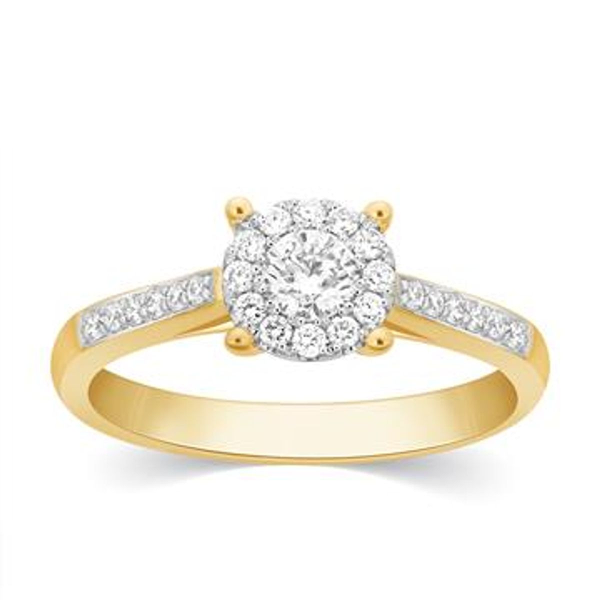 Flower diamantring i 18 kt. guld- eller hvidguld, 0.48 ct diamanter - 56