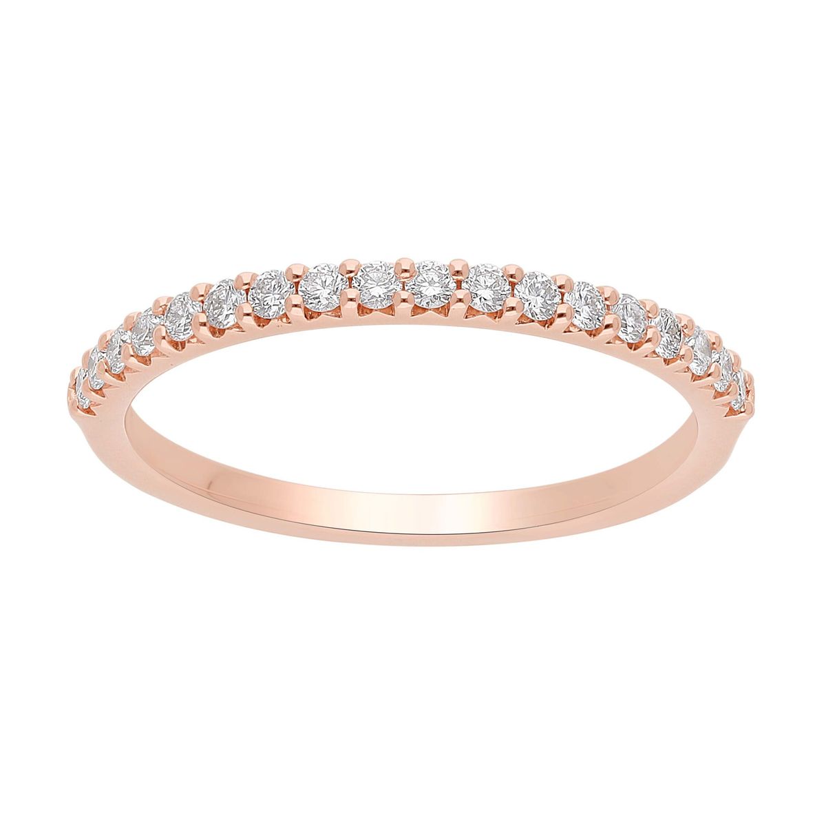 Alliancering i 14 kt. Guld rosa eller hvidguld, 0.25 ct. Diamanter - 50