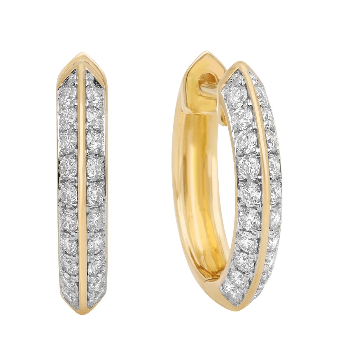 Double Line diamantcreoler med 0.40 ct diamanter i 14 karat guld eller Hvidguld