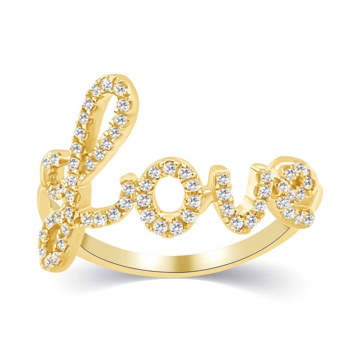 "Love" Diamantring I 14 Kt. Guld eller hvidguld, 0.24 ct Diamanter - 52