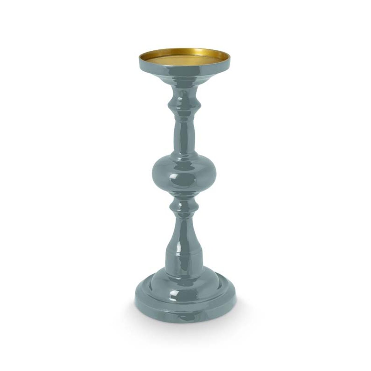 Candle Holder Medium Metal Blue 34cm