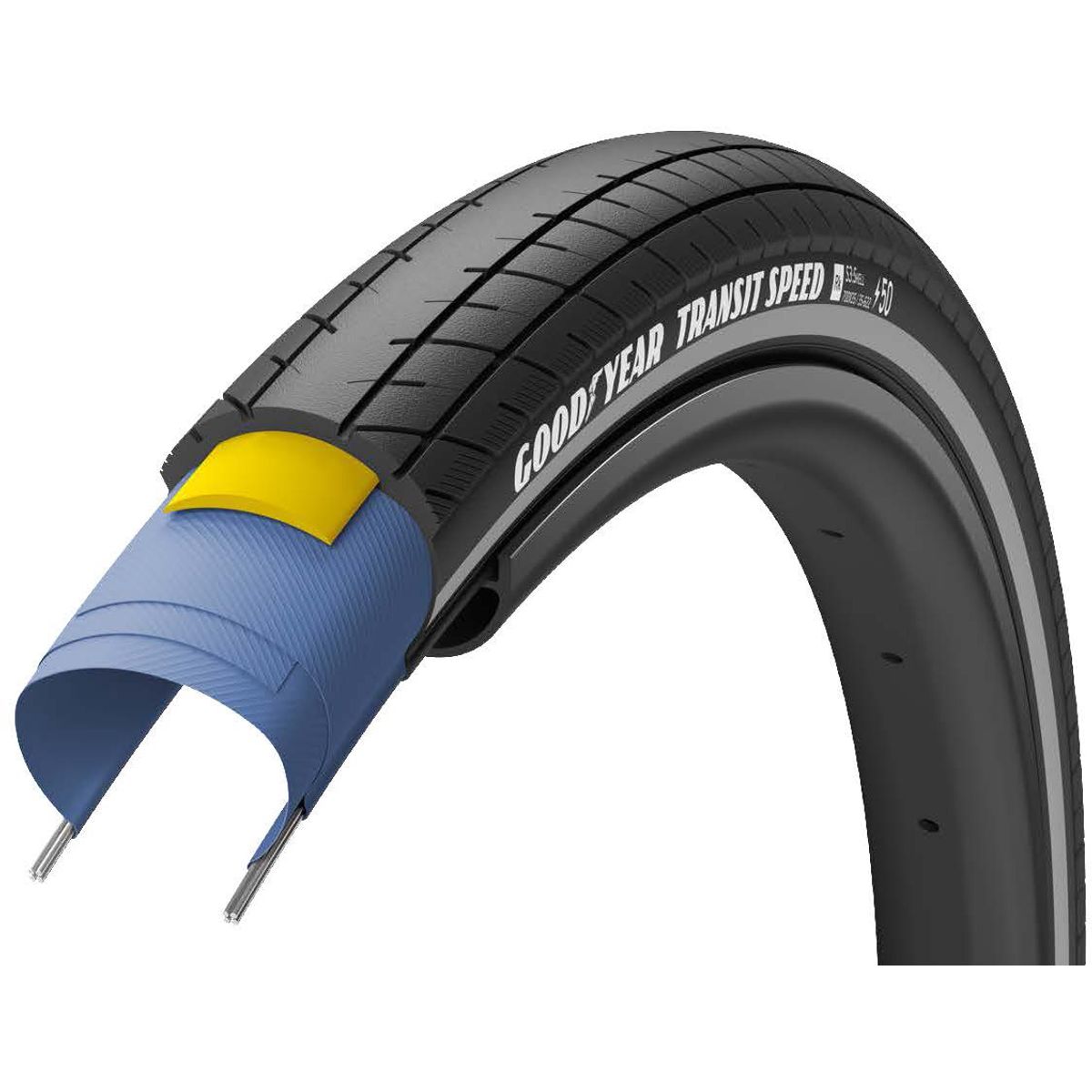 Goodyear TRANSIT SPEED S1 (1mm indlæg) 700x30/35/40 - Sort