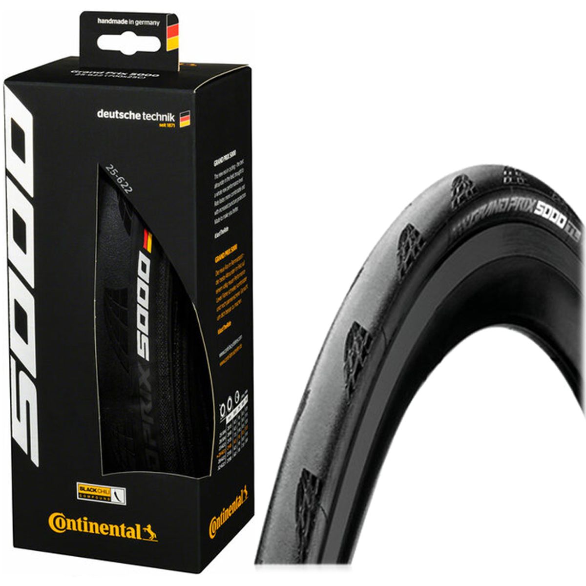 Continental Grand Prix 5000 Tubeless Folding Racerdæk 700x32c/650x28c - Sort