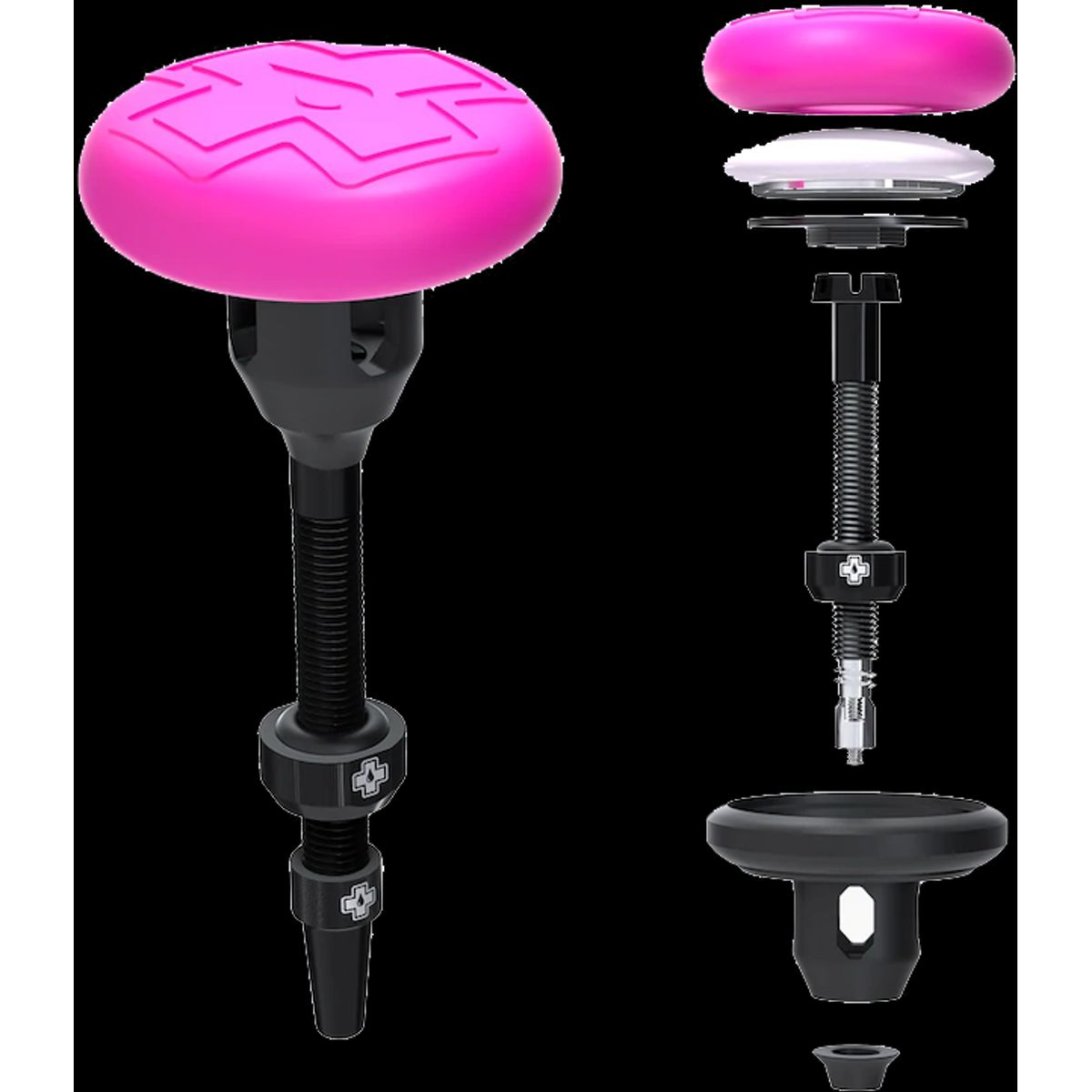 Muc-Off Stealth Tubeless Tag Holder & 44mm Valve Kit til Apple Airtag