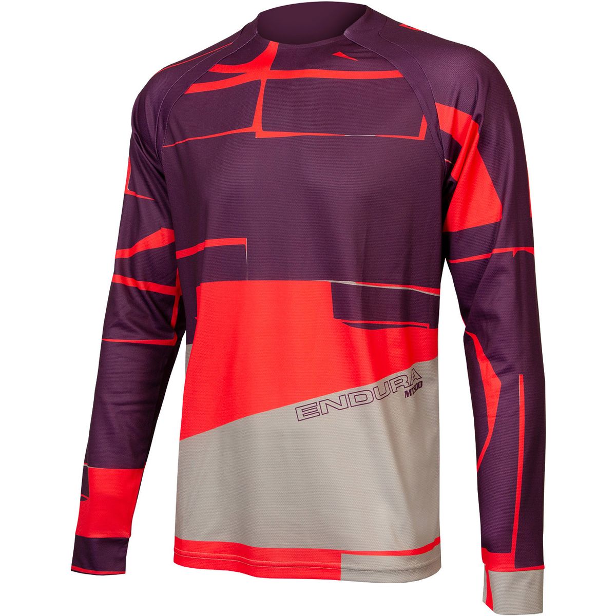 Endura MT500 L/S Print Tee LTD - Lilla/Rød