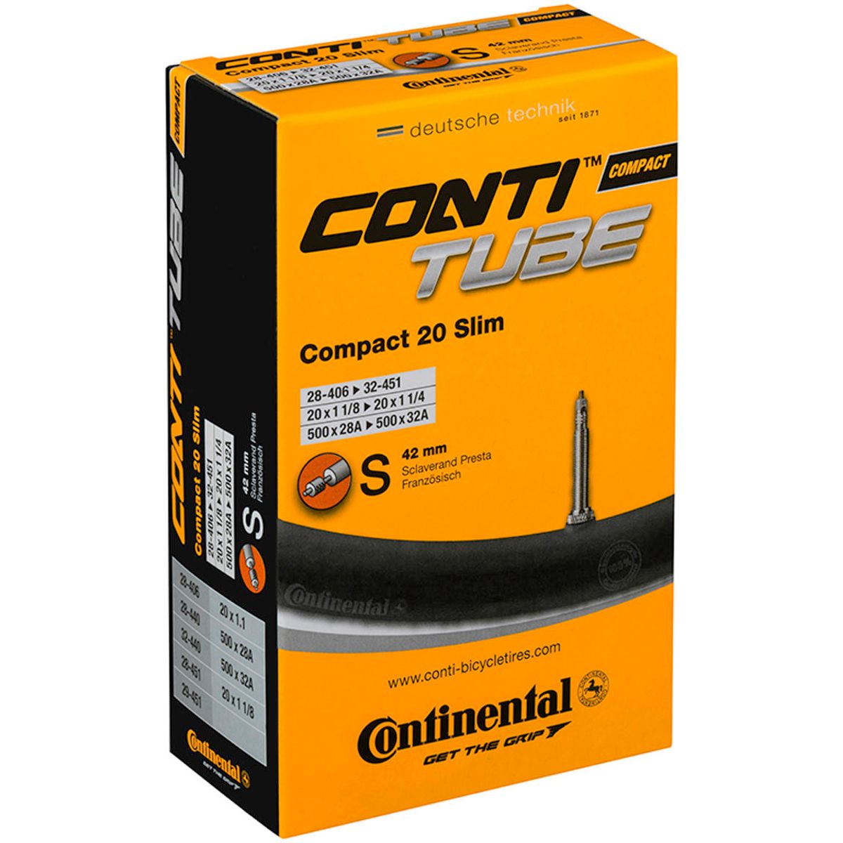 Continental Compact Tube Slim 20x1.1-1.3 (Removable core) 42mm