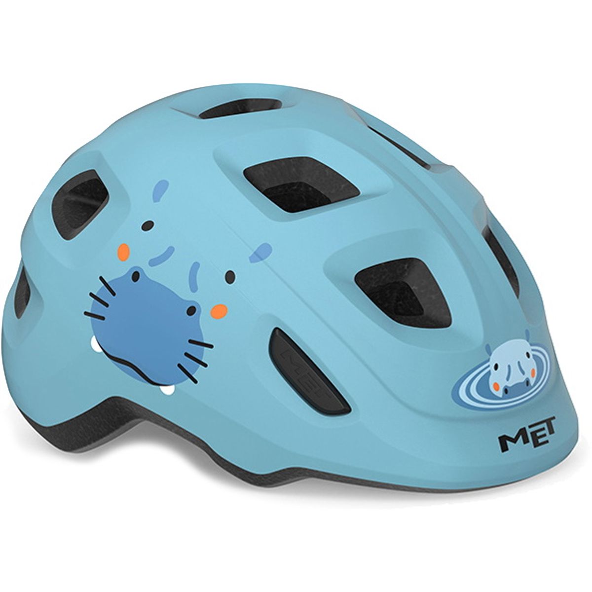 MET Helmet Hooray "Green Buckle" - Pale Blue Hippo