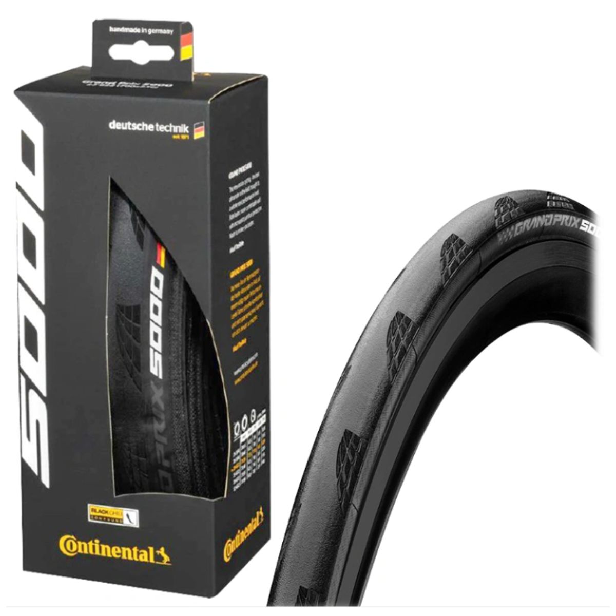 Continental Grand Prix 5000 Folding Racerdæk 700x23c/25c/28c/30c/32c - Sort