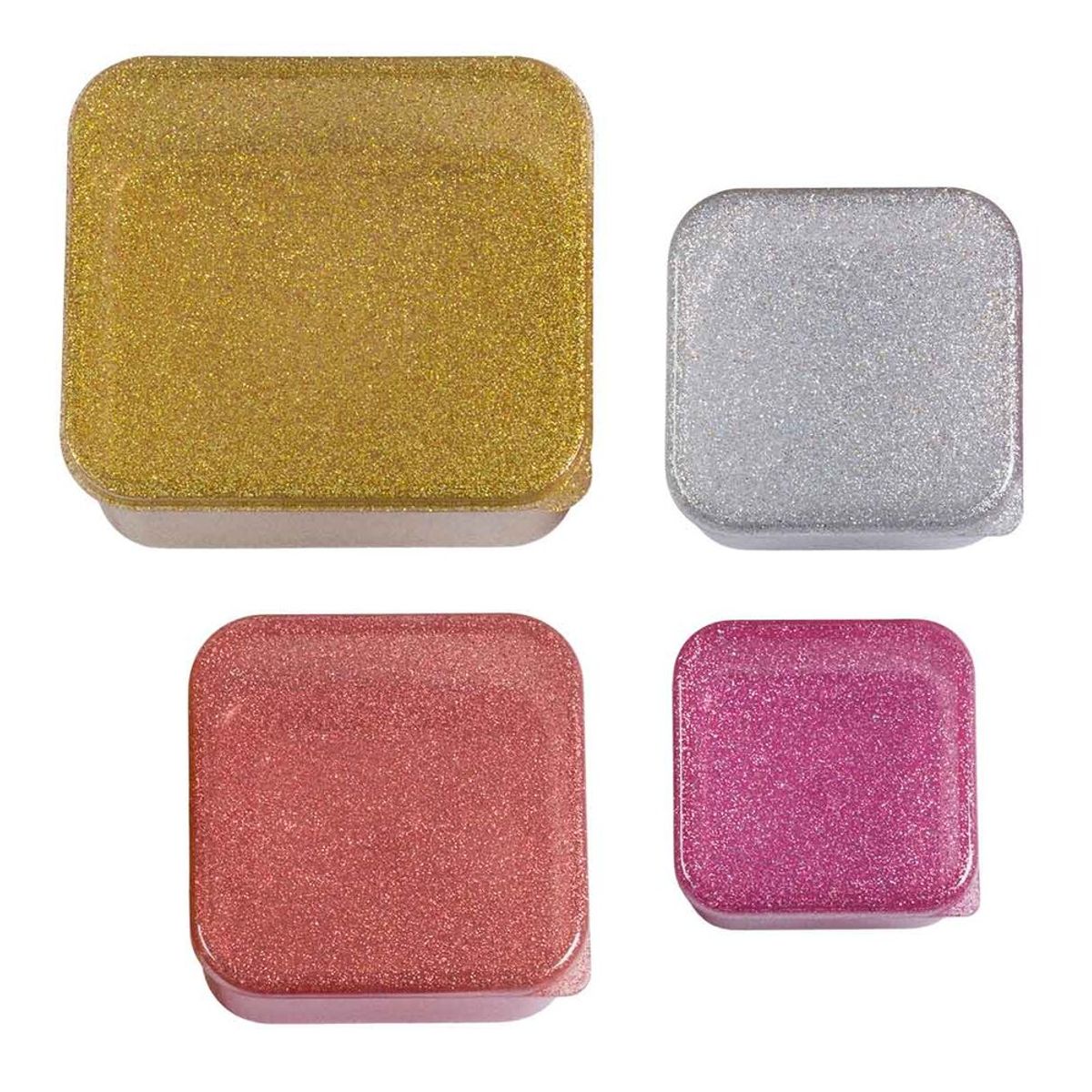 Snackbokssæt 4 dele Glitter gold blush