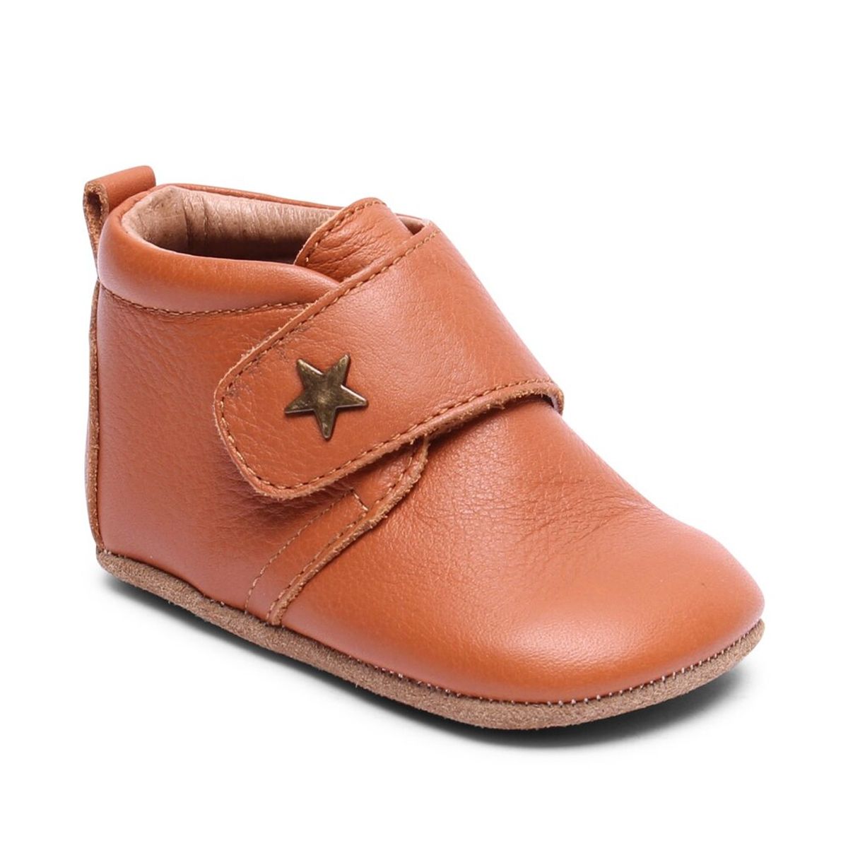 Hjemmesko, Velcro Star - 66 Cognac - 26