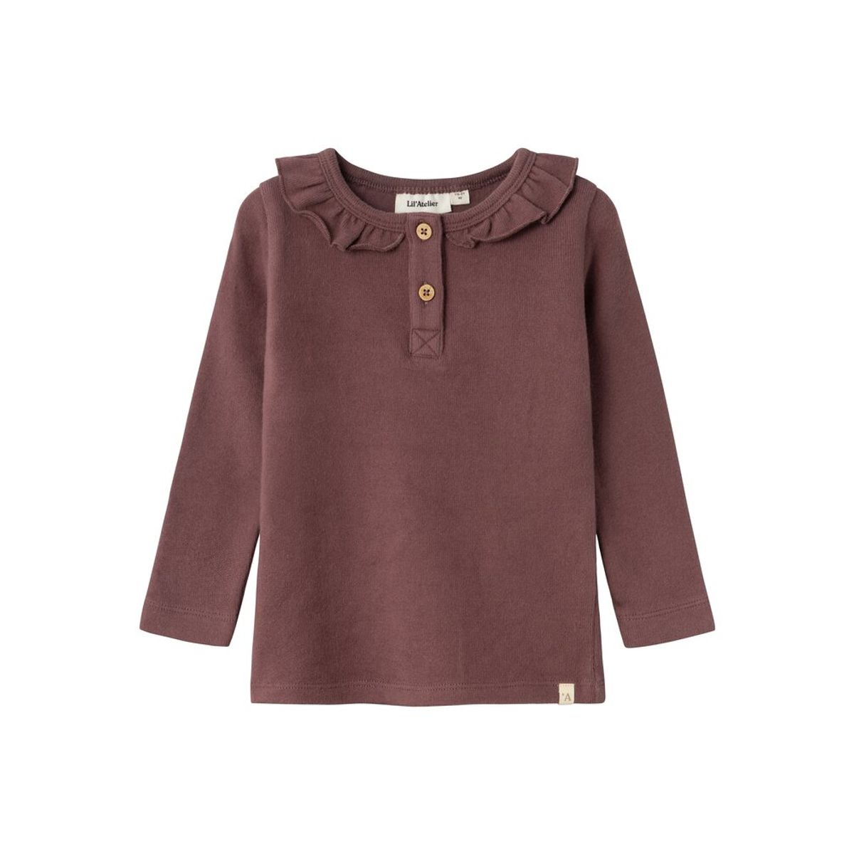 Thoro langærmet slim top - ROSE BROWN - 104