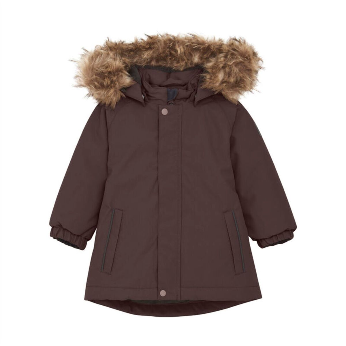 Jakke m. Fake Fur - Raisin - 104