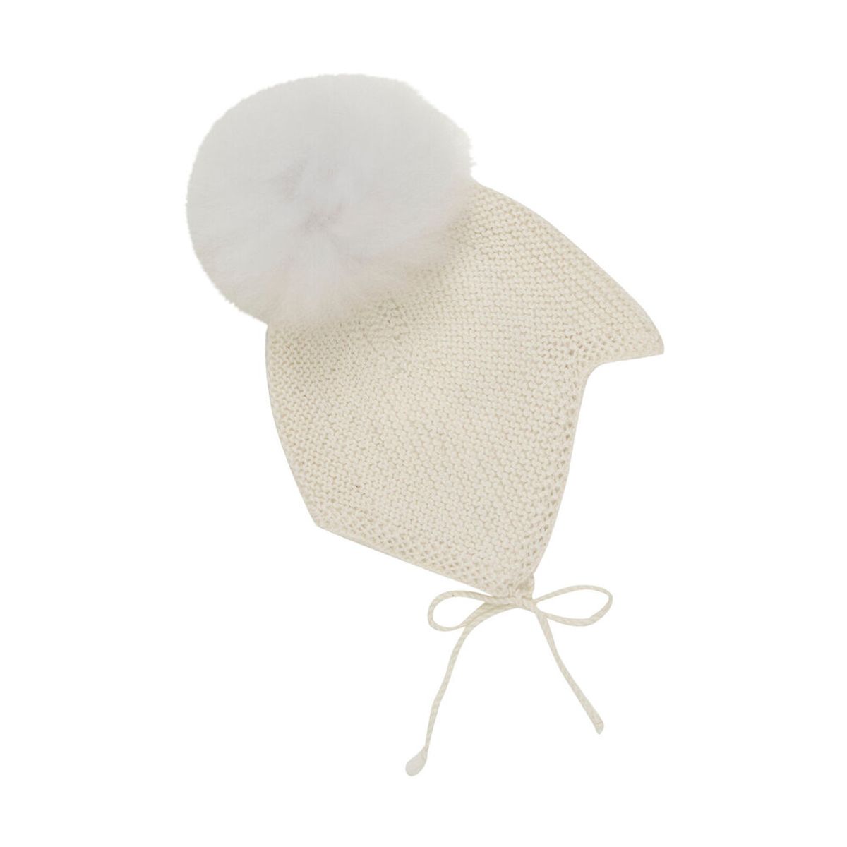 Hue Uld Knit Alpaca Pompom - Off-white - 74/80