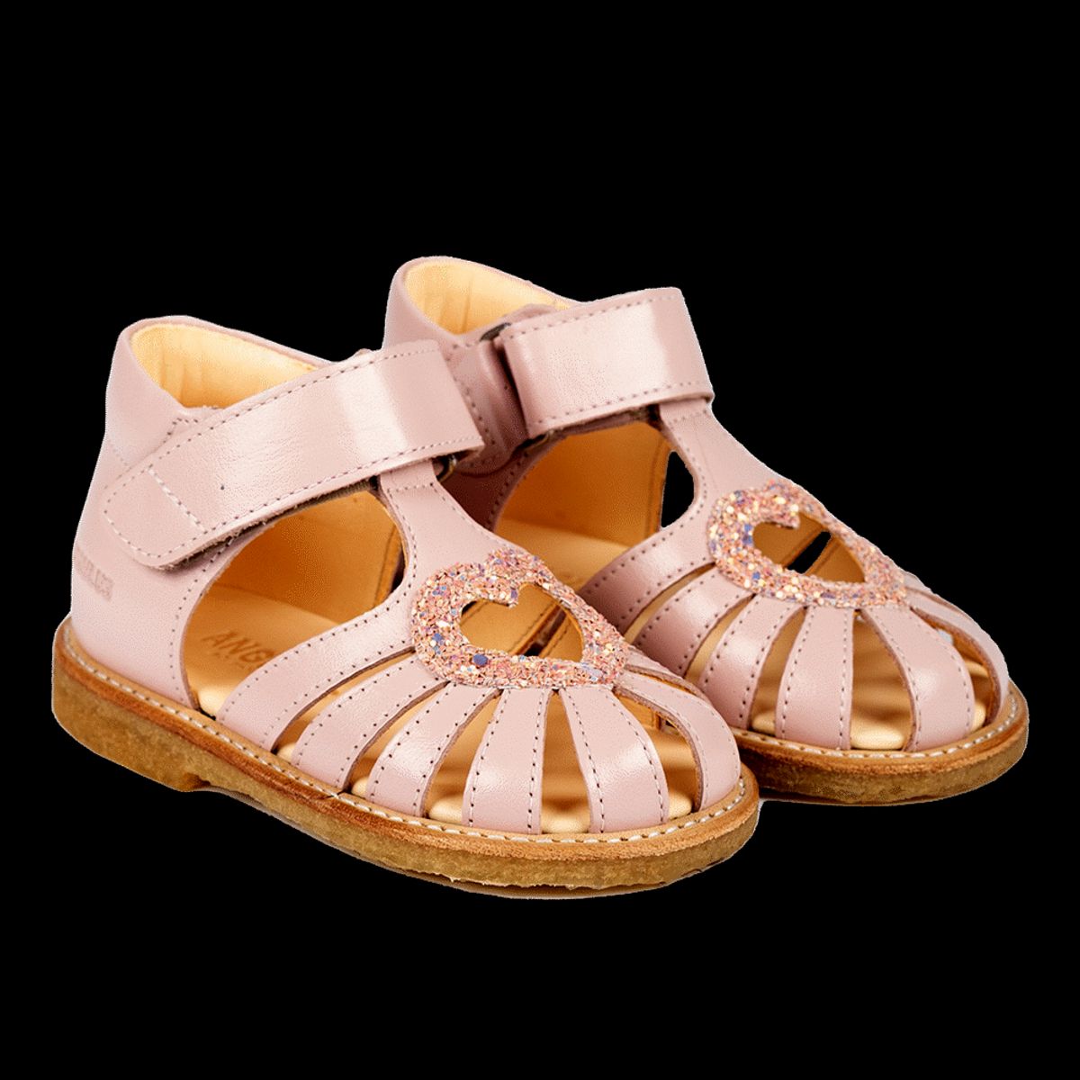 Hjertesandal med glitter - Pale Rose/Rose Glitter - 25