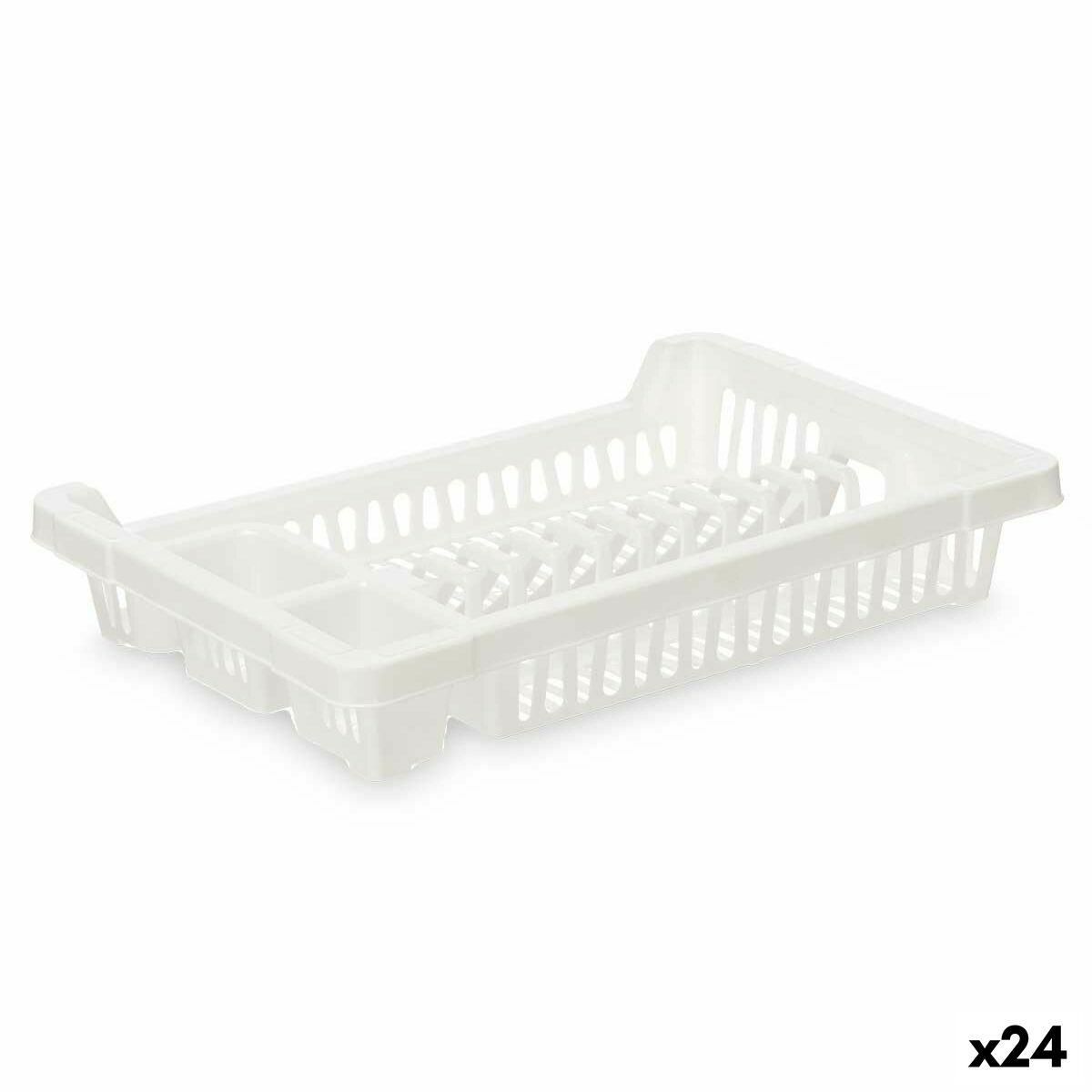 Opvaskestativ til køkkenvask Hvid Plastik 42,5 x 7 x 29,5 cm (24 enheder)