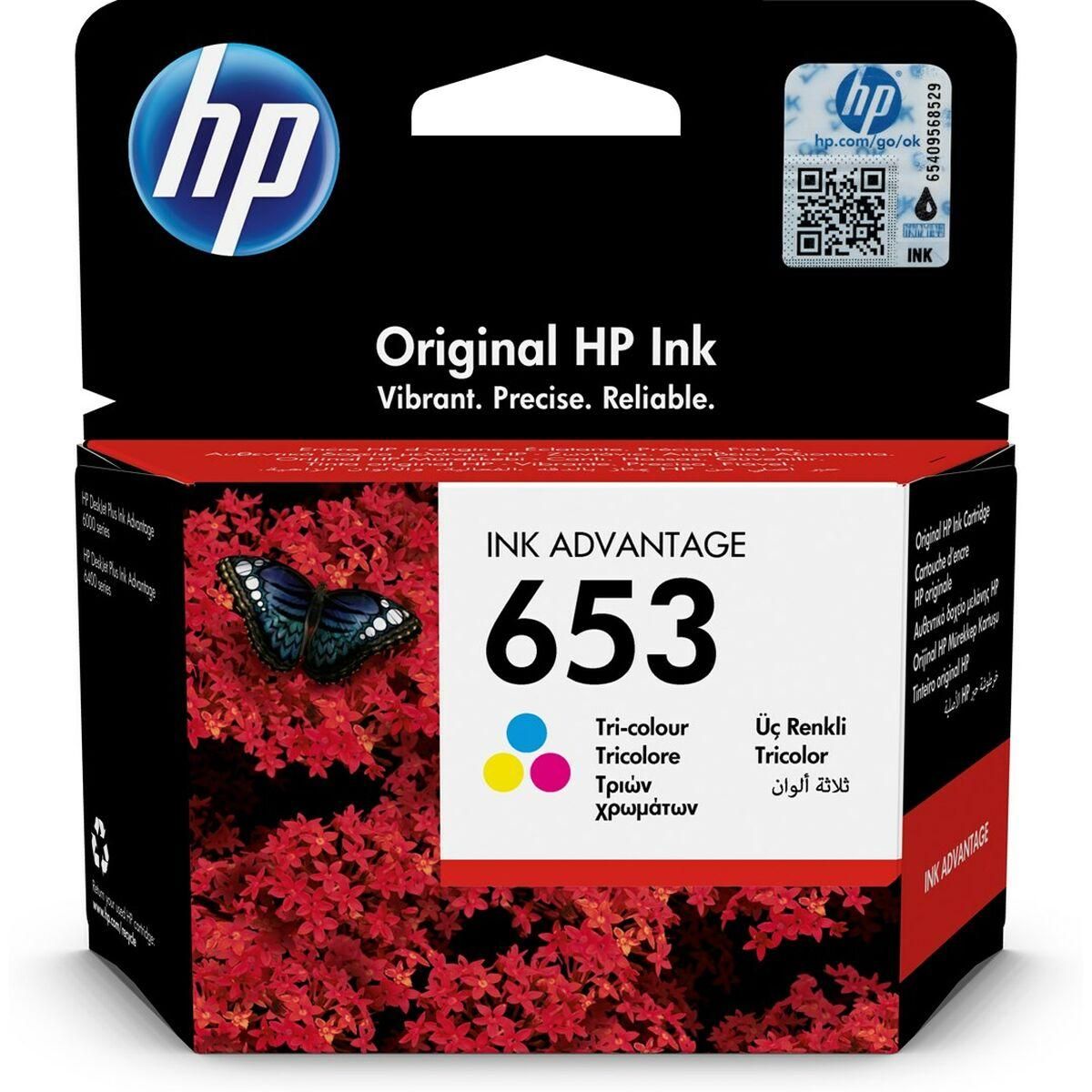 Original blækpatron HP 653 Cyan/Magenta/Yellow