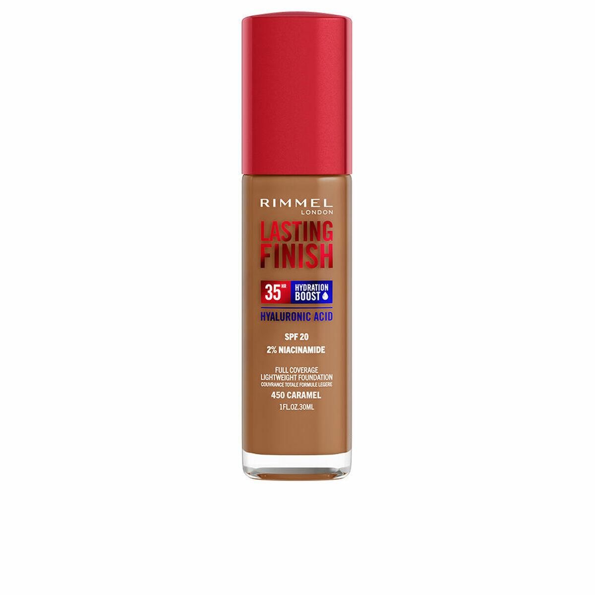 Cremet Make Up Foundation Rimmel London Lasting Finish Nº 450 Caramel Spf 20 30 ml