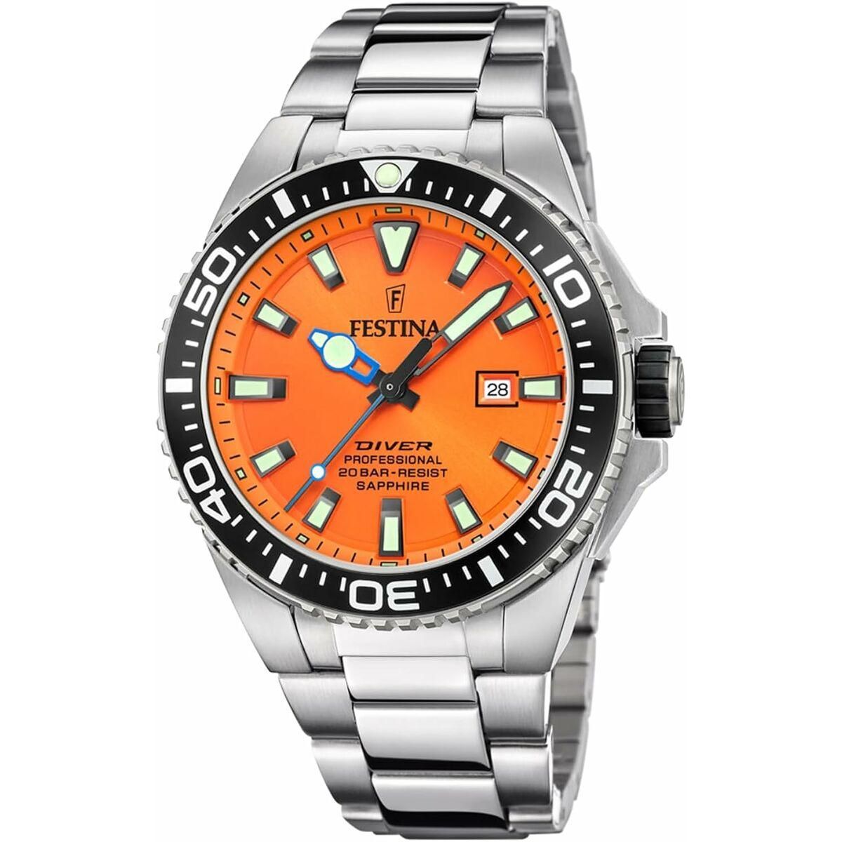 Herreur Festina F20663/4 Orange Sølvfarvet