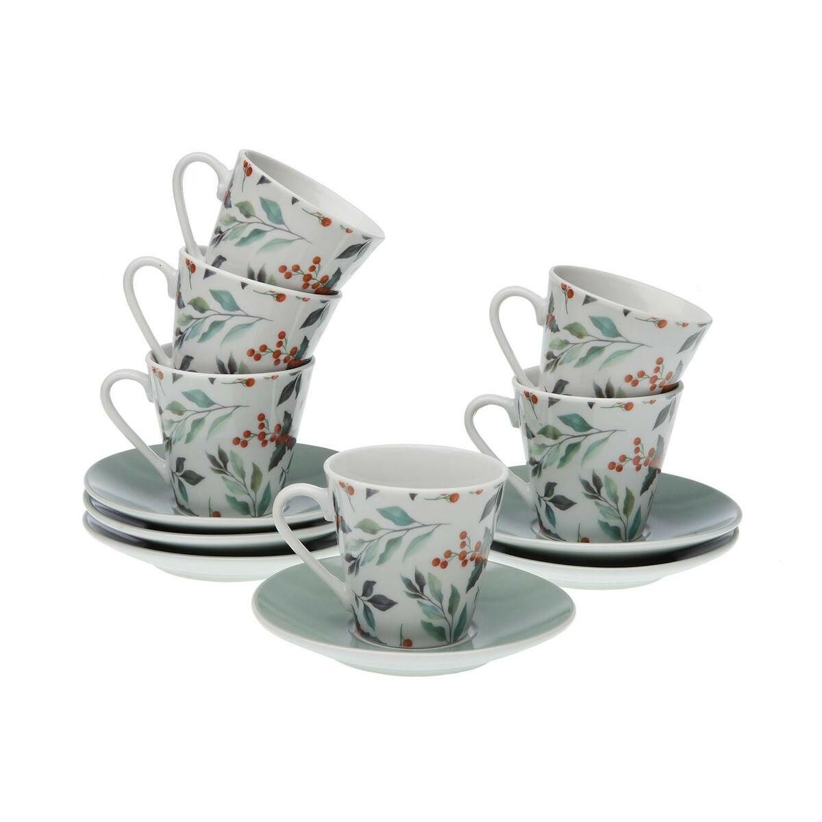 6 Dele kaffekopsæt Versa Acebo Porcelæn