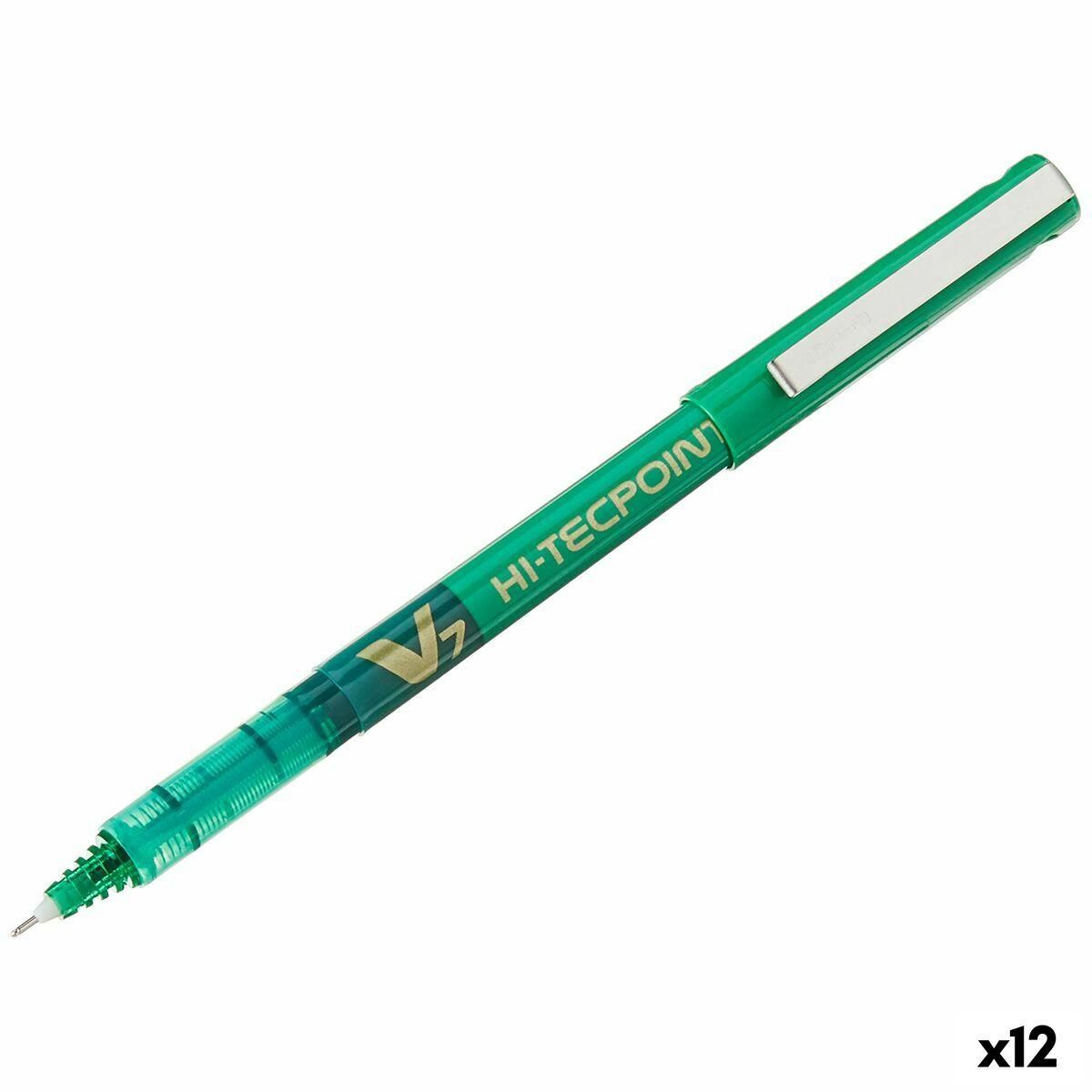 Pen med flydende blæk Pilot V-7 Hi-Tecpoint Grøn 0,5 mm (12 enheder)