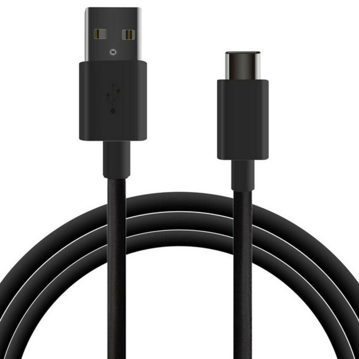 USB-C-kabel til USB KSIX 1 m Sort