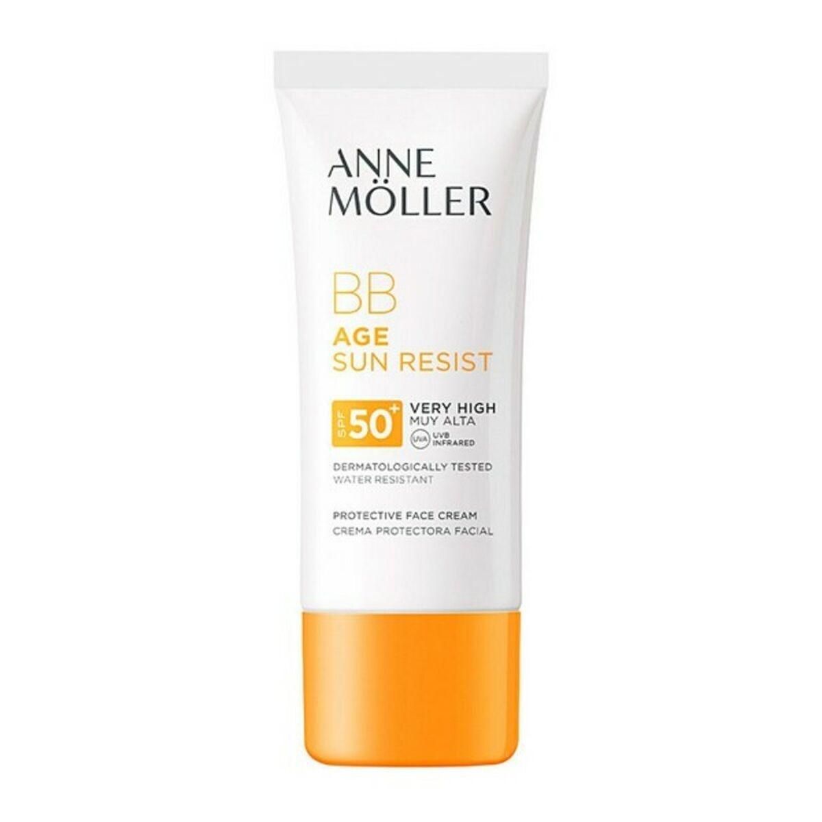 Fugtighedscreme med Farve ge Sun Rerist BB Cream Anne Möller 90008C (50 ml) SPF 50+ Spf 50 50 ml