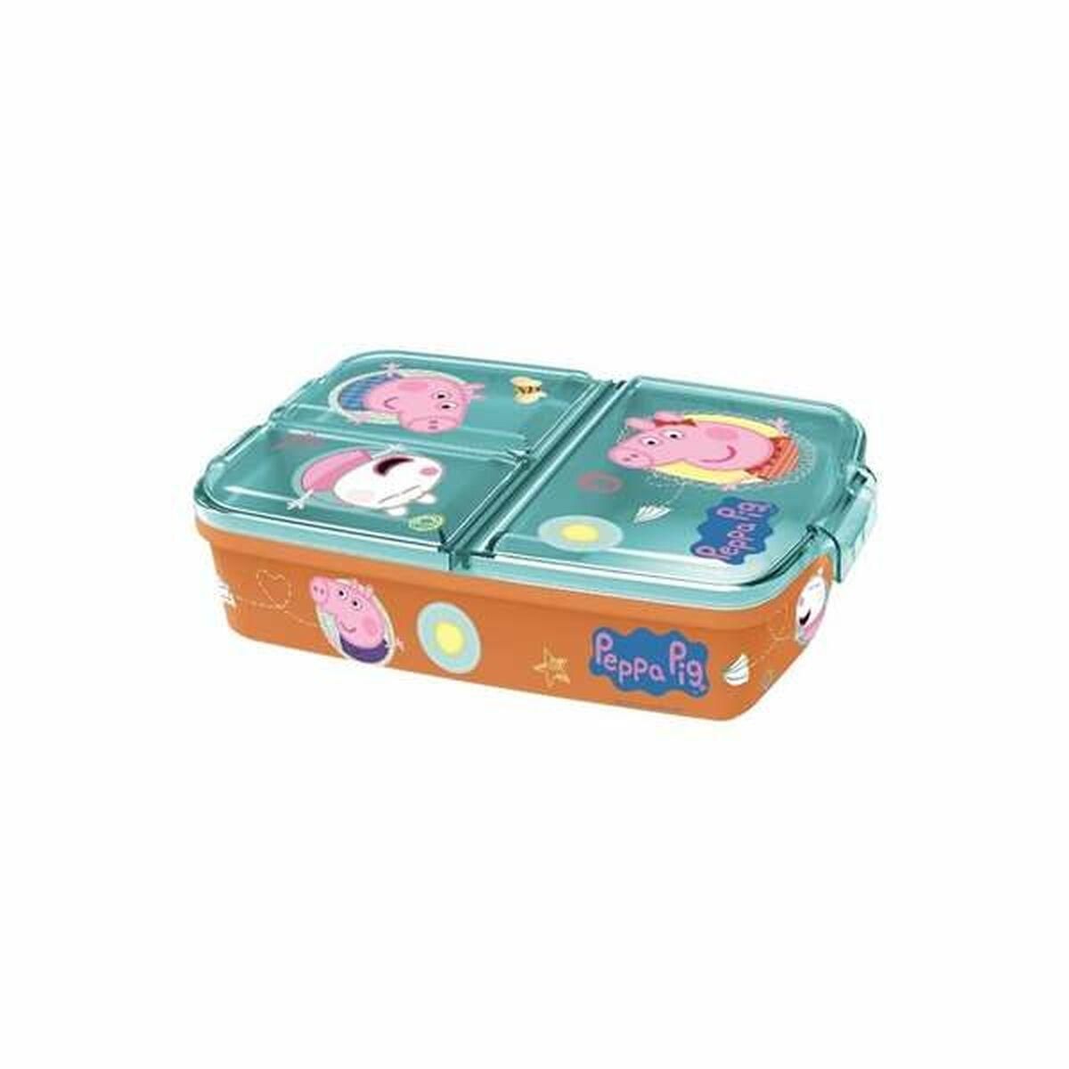 Madkasse med rum Peppa Pig 19,5 x 16,5 x 6,7 cm polypropylen