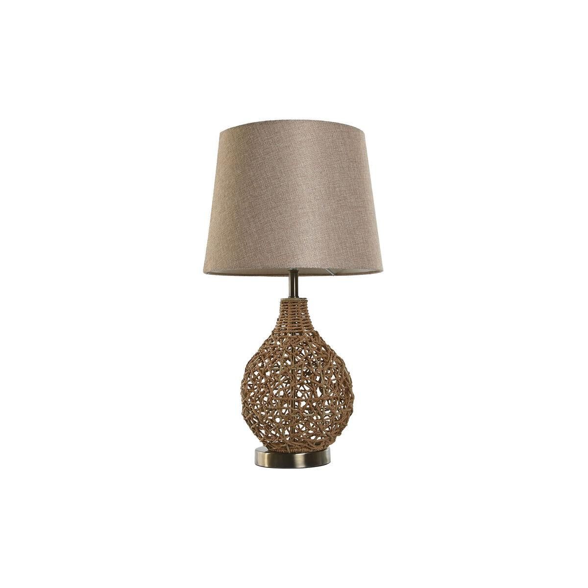 Bordlampe Home ESPRIT Brun Beige Gylden Natur 50 W 220 V 33 x 33 x 60 cm