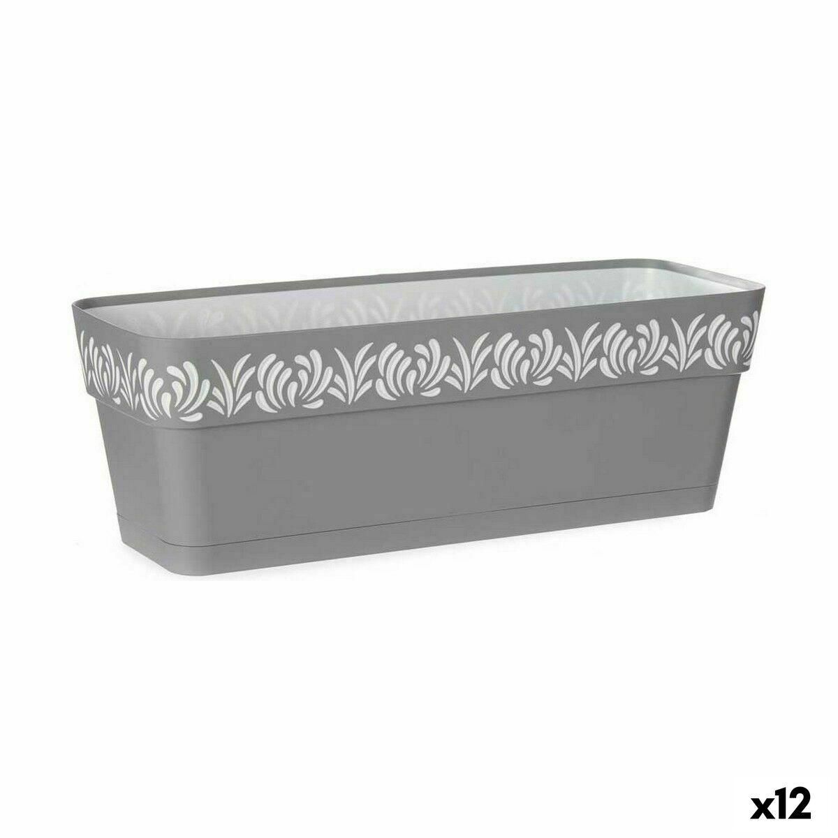 Selvvandende planter Stefanplast Gaia Grå Plastik 49,5 x 17 x 19 cm (12 enheder)