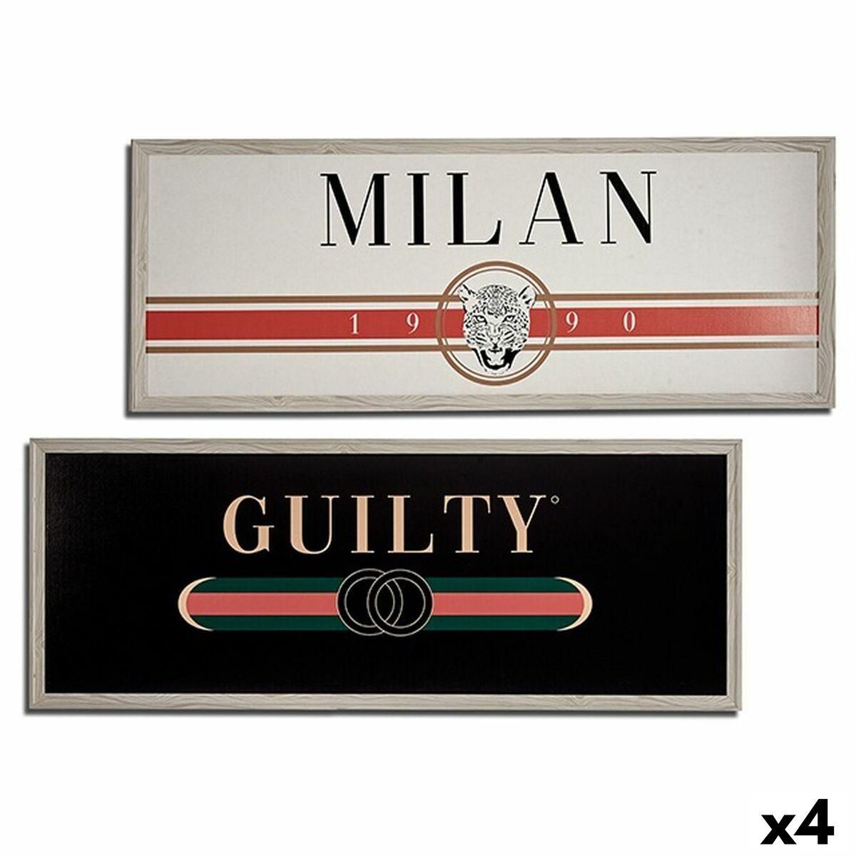 Maleri GUILTY MILAN spånplade 2 x 46 x 121 cm (4 enheder)