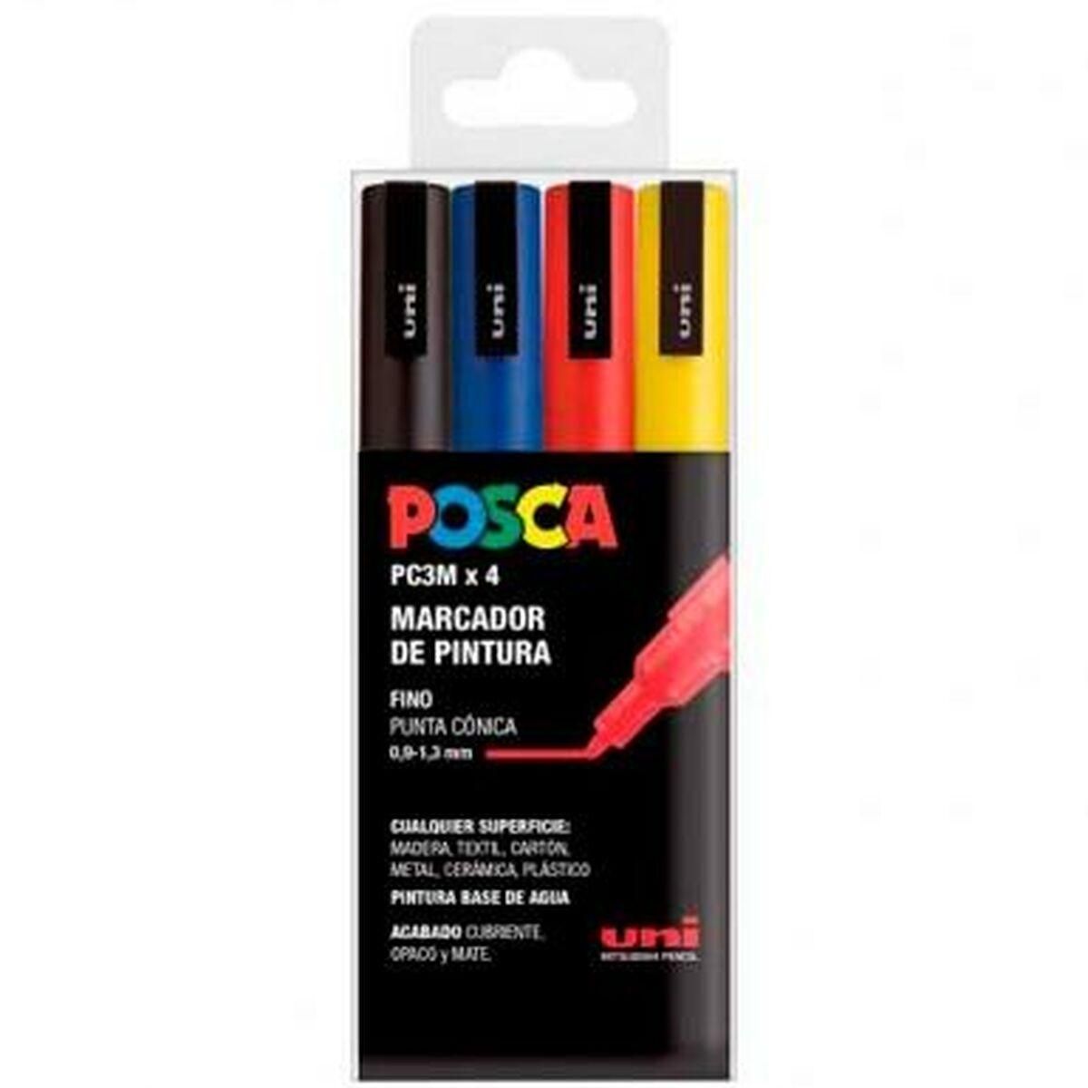 Sæt markører POSCA PC-3M Multifarvet