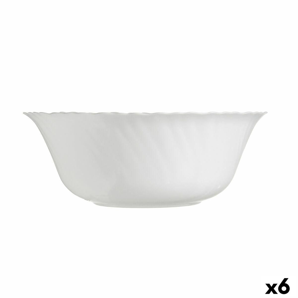 Salatskål Luminarc Feston Hvid Glas (25 cm) (6 enheder)