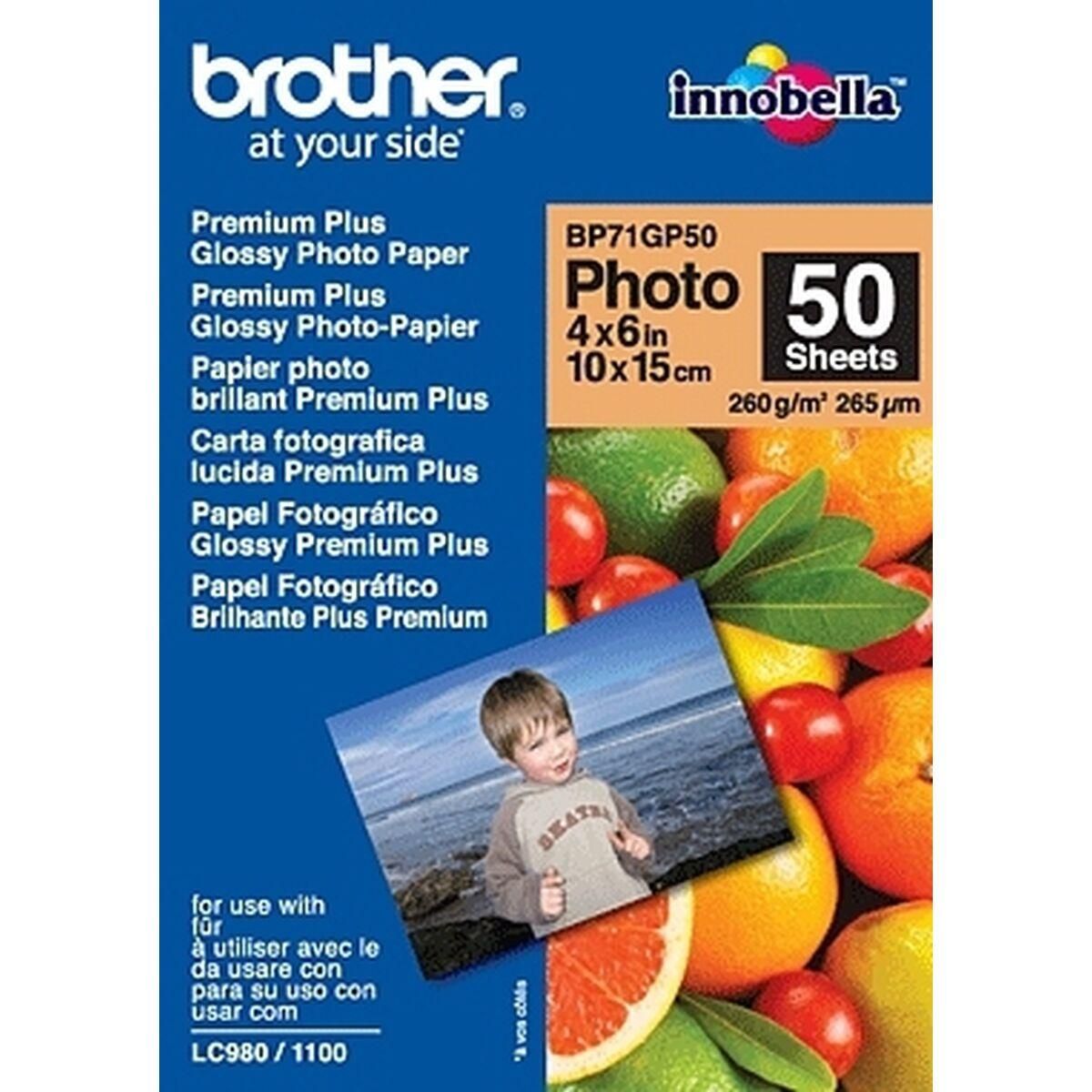 Glossy fotopapir Brother BP71GP50 10 x 15 cm 50 Ark (50 enheder)