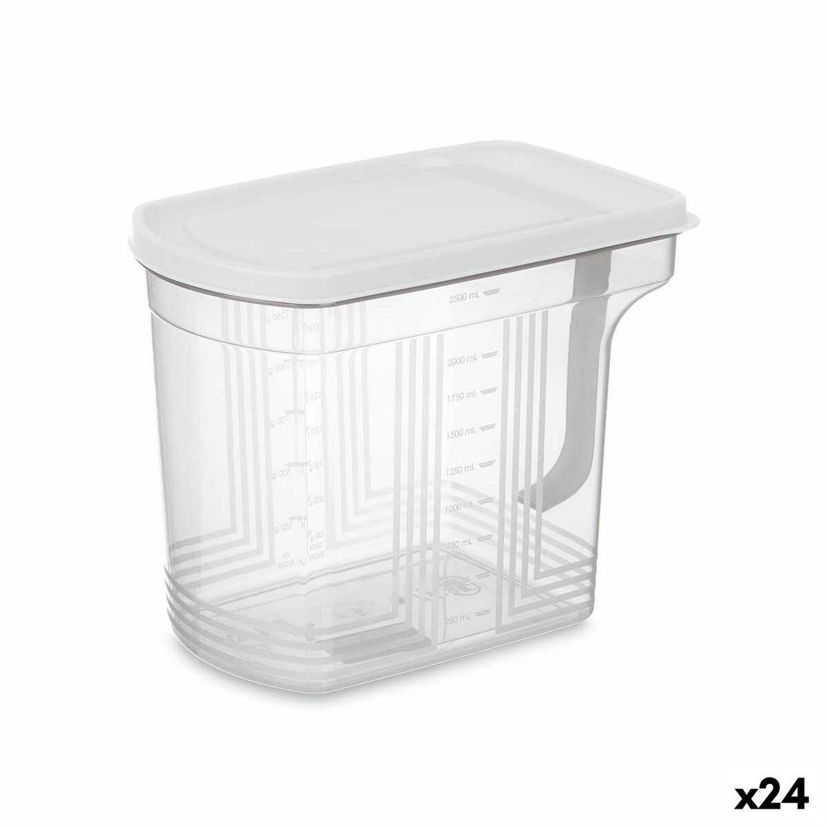 Køleskabsordner Grå Gennemsigtig Plastik 2,5 L 20,5 x 17 x 13 cm (24 enheder)