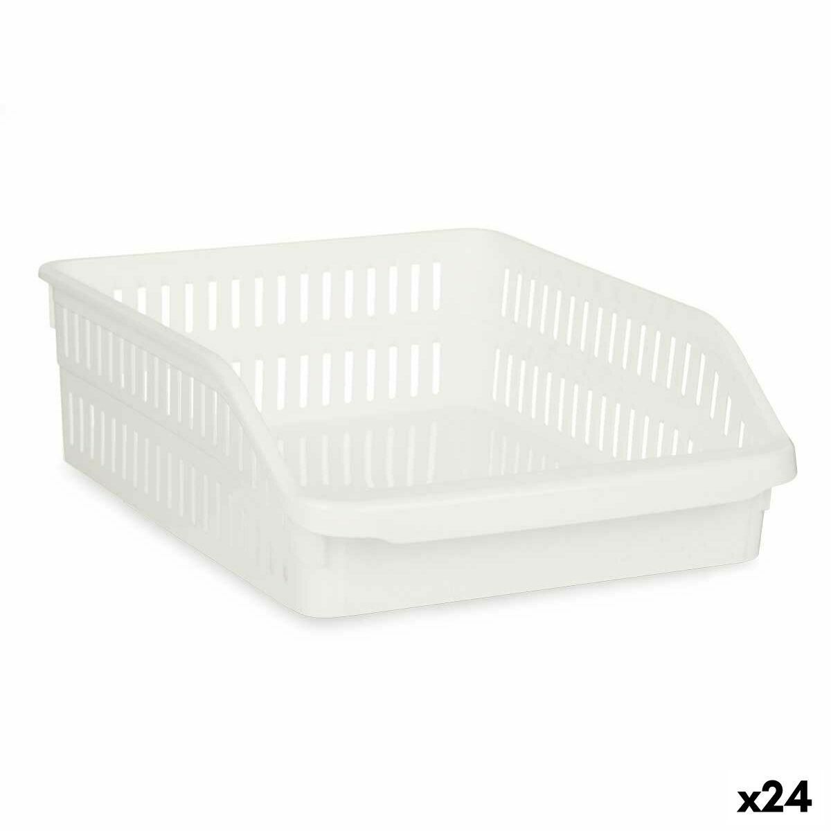 Køleskabsordner Hvid Plastik 26 x 9,3 x 30,5 cm (24 enheder)