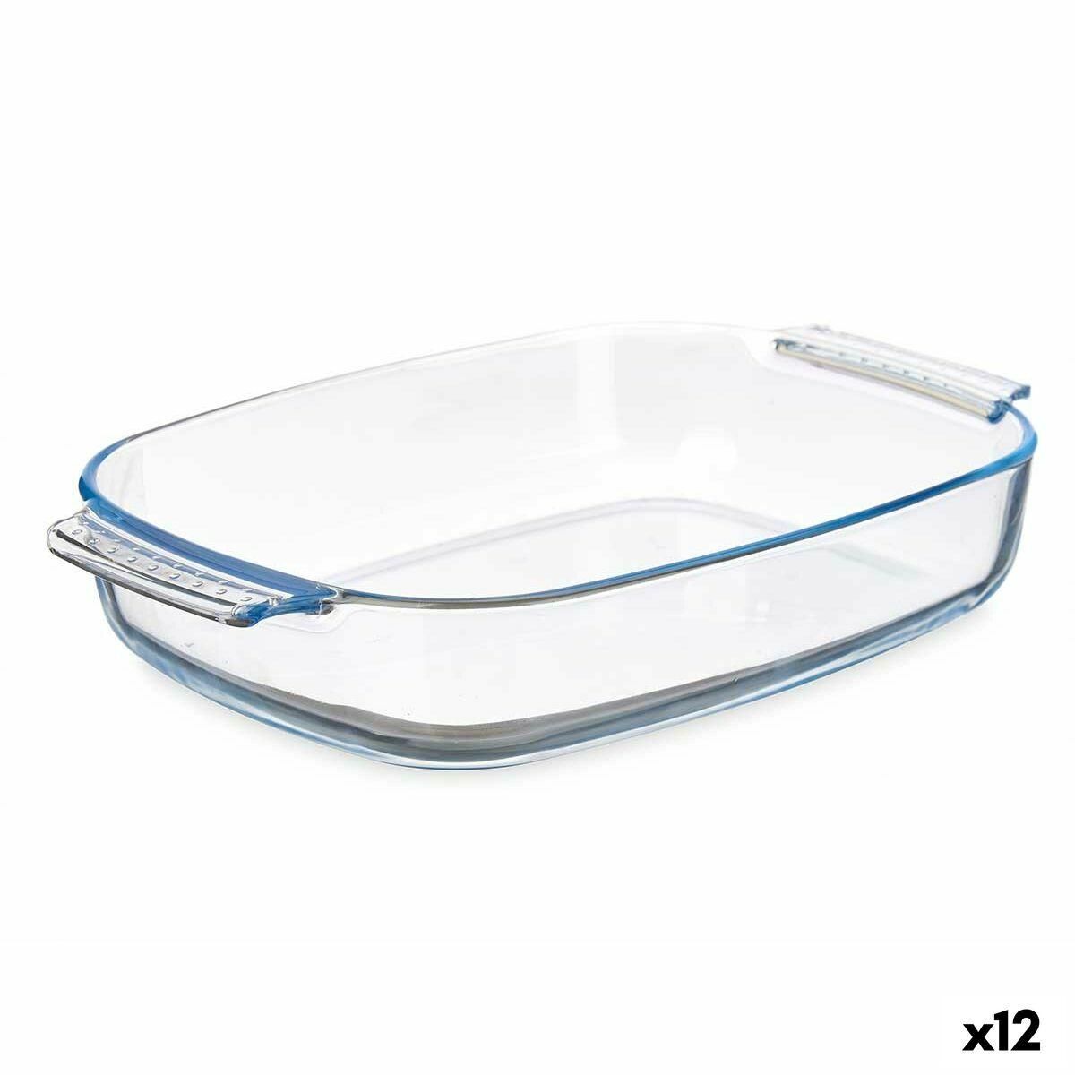 Fad Med håndtag Gennemsigtig Borosilikatglas 2 L 30,2 x 6 x 19,6 cm (12 enheder)