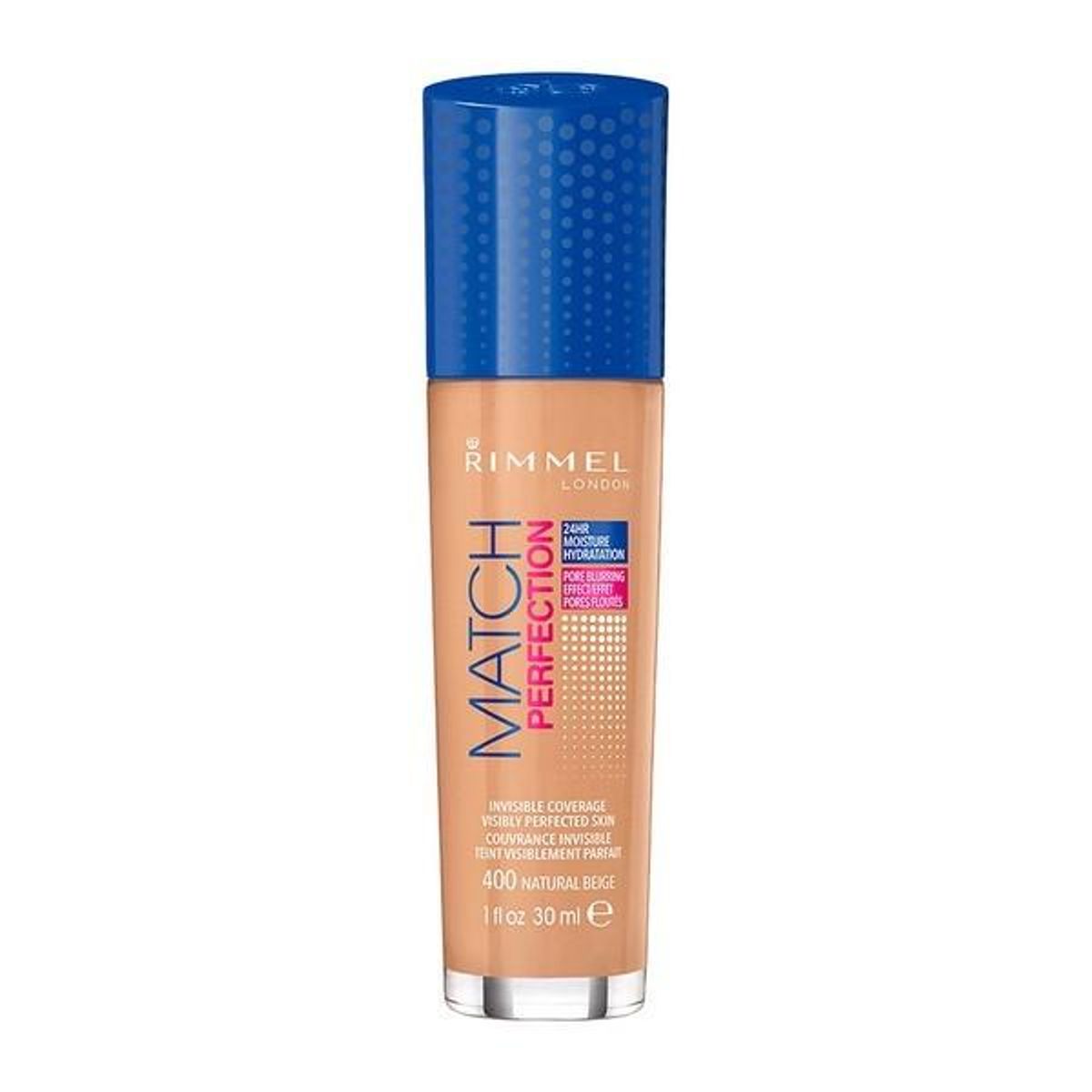 Flydende makeup foundation Match Perfection Rimmel London (30 ml) 400 - natural beige 30 ml