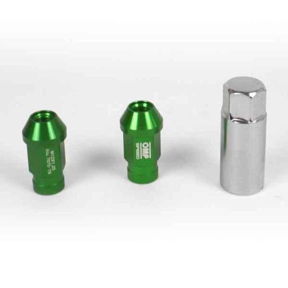 Set Møtrikker OMP 7075 40 mm M14 x 1,50 20 uds Grøn