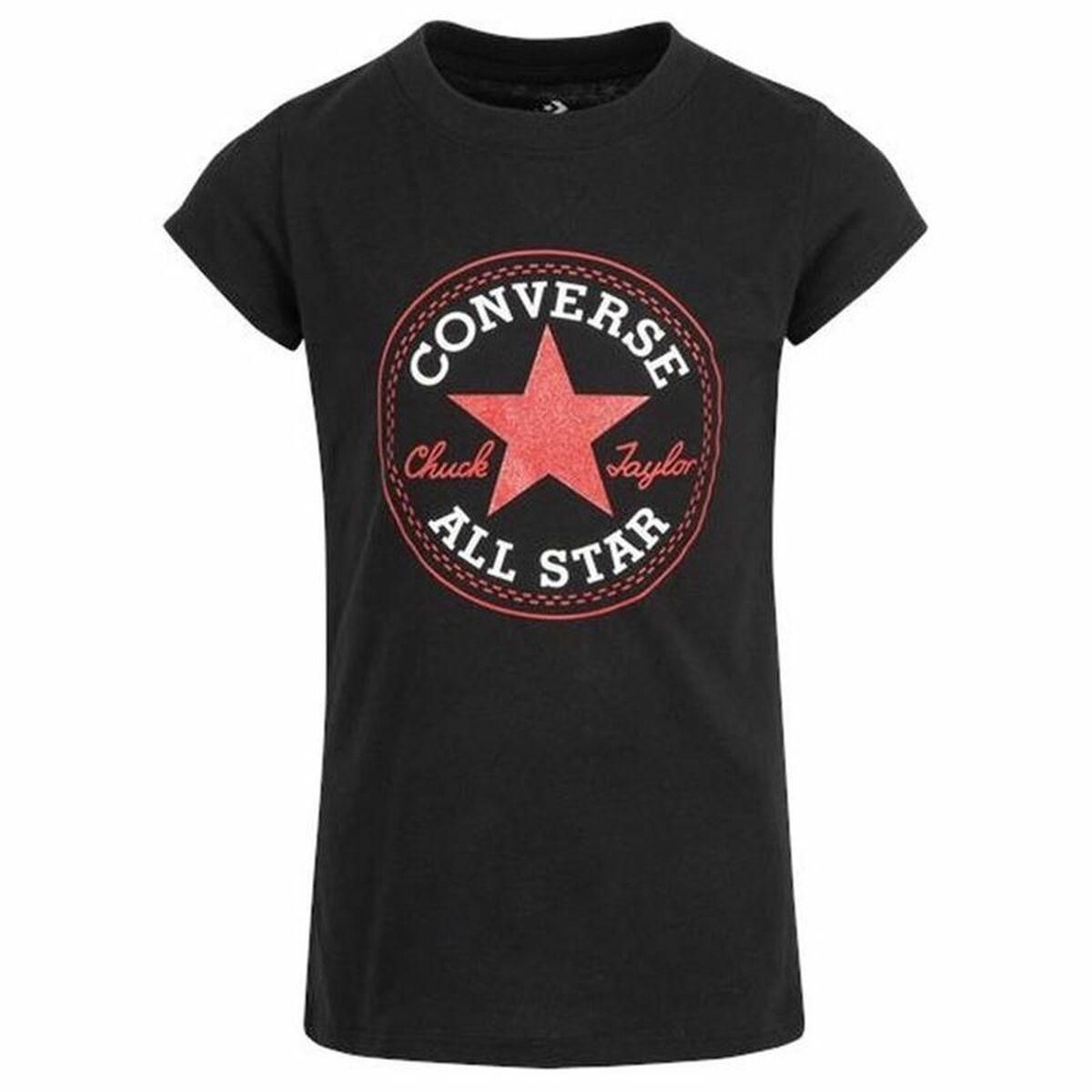 Børne Kortærmet T-shirt Converse Timeless Patch Sort 5-6 år