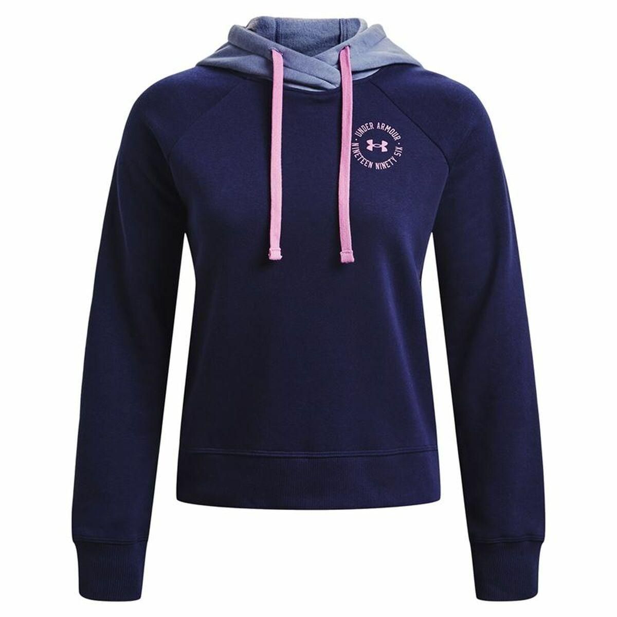 Hættetrøje til Kvinde Under Armour Rival Fleece Marineblå XS