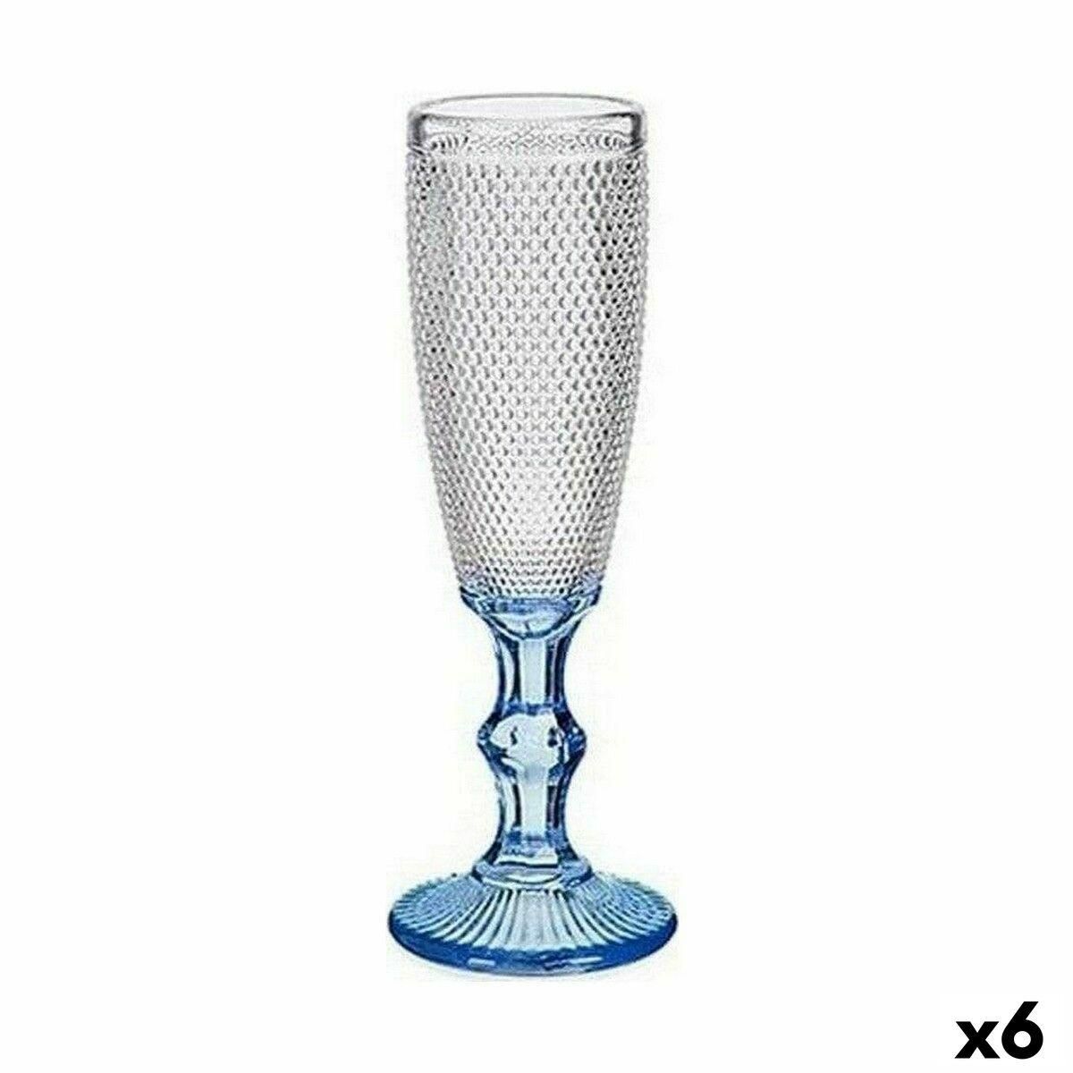 Champagneglas Points Blå Gennemsigtig Glas 6 enheder (180 ml)