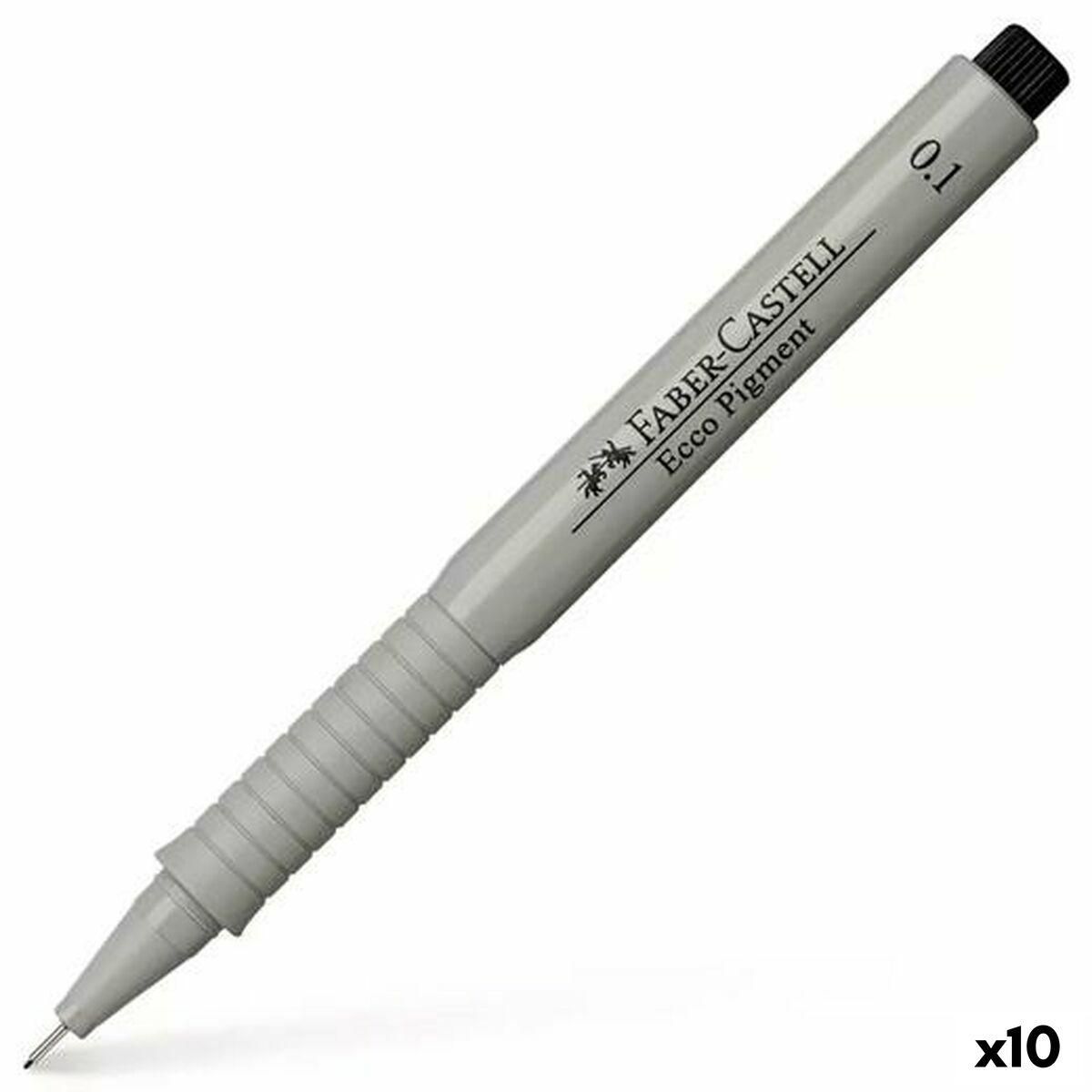 Markør Faber-Castell Ecco Pigment 0,1 mm Sort (10 enheder)